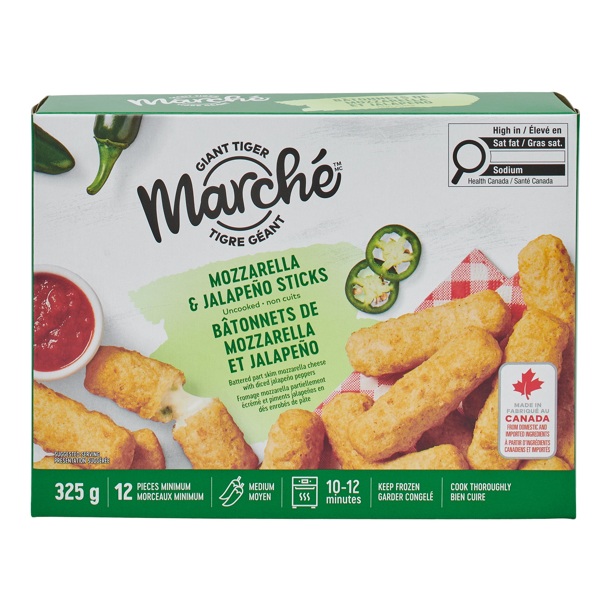 Giant Tiger Marché Mozzarella and Jalapeño Sticks, 325 g