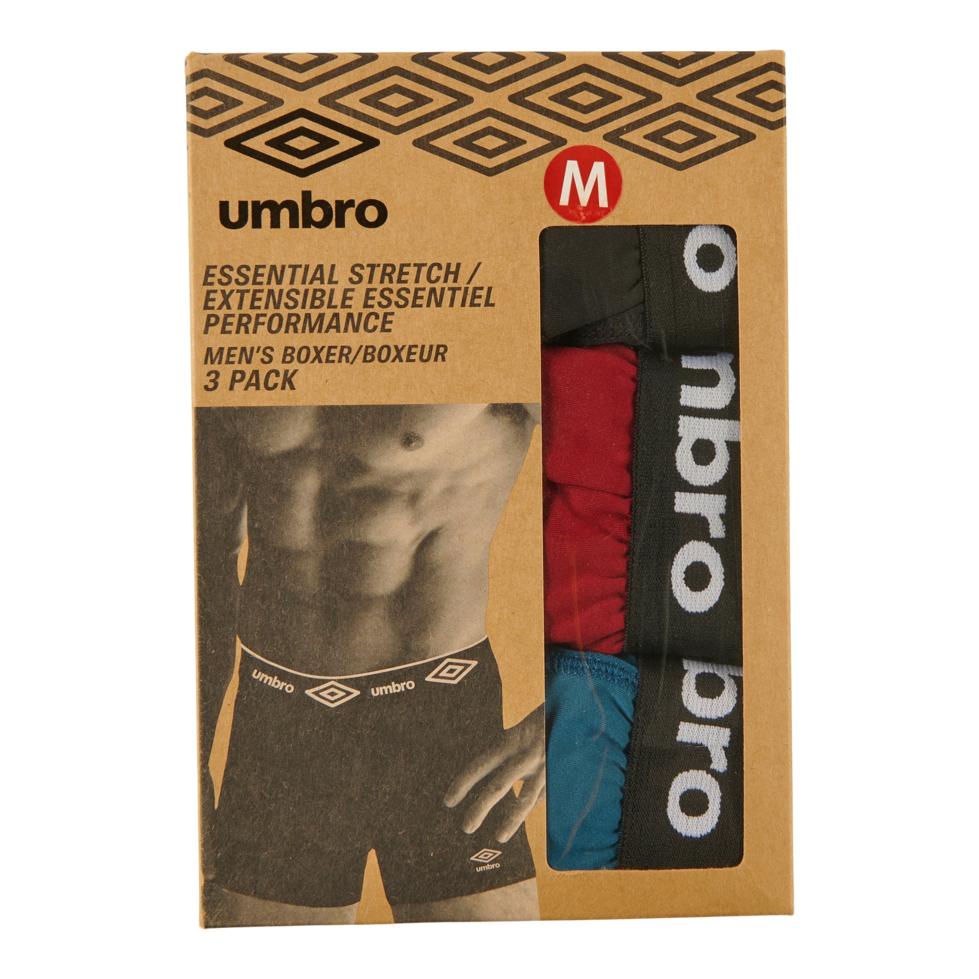 Umbro Men's Breathable Boxer Briefs, 3Pack Giant Tiger