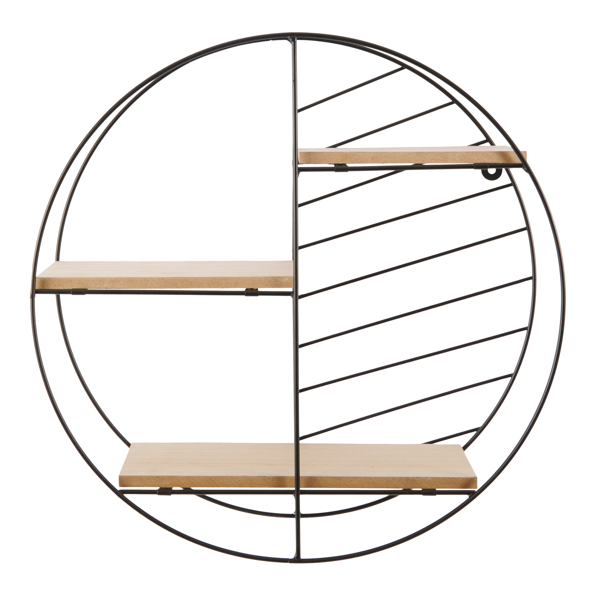 Round Metal Wall Shelf, Black Giant Tiger