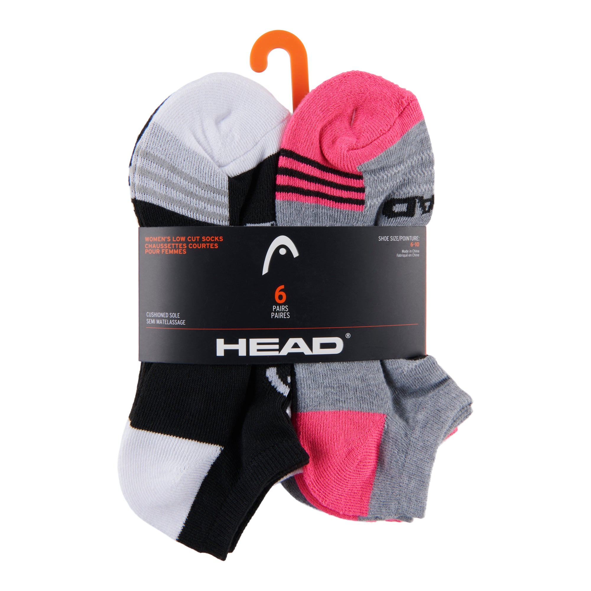 HEAD Women's Ankle Athletic Socks, 6pack Giant Tiger