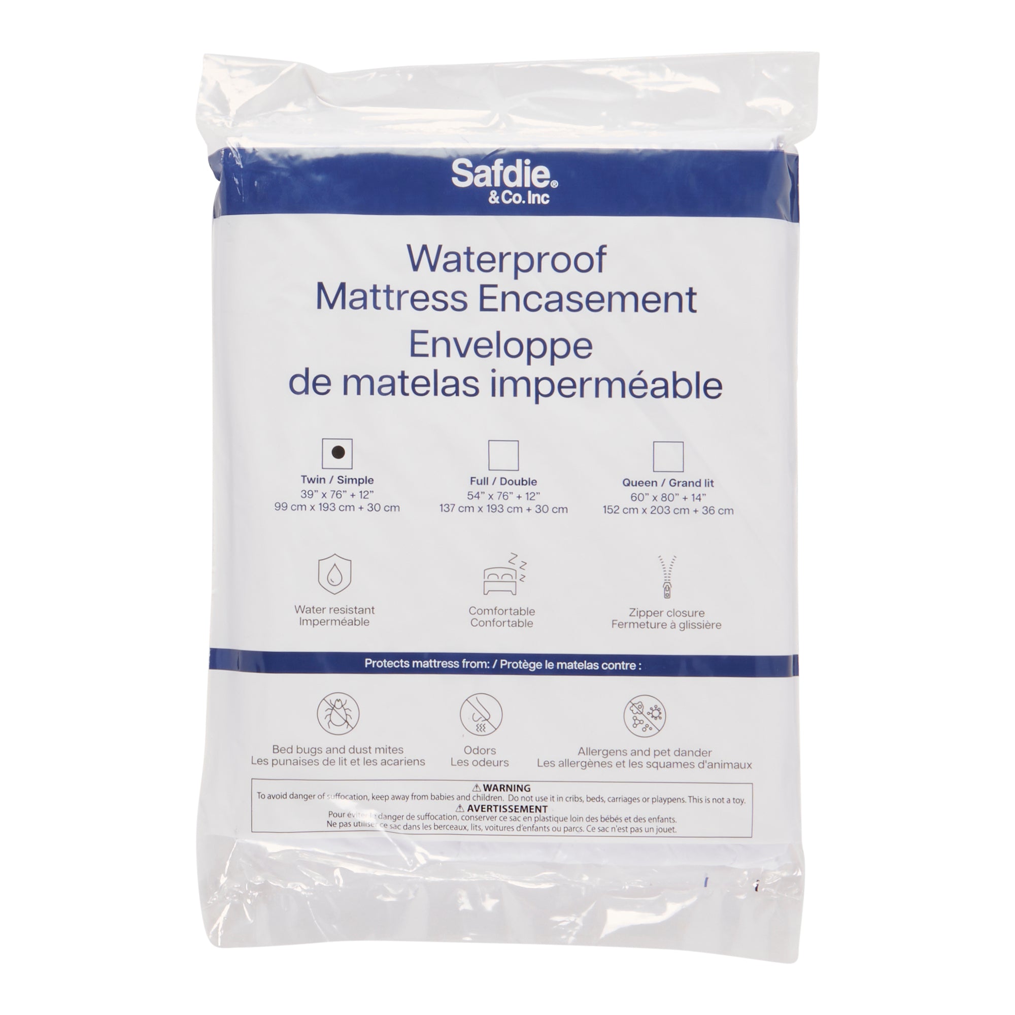 Waterproof Mattress Encasement, Twin Giant Tiger