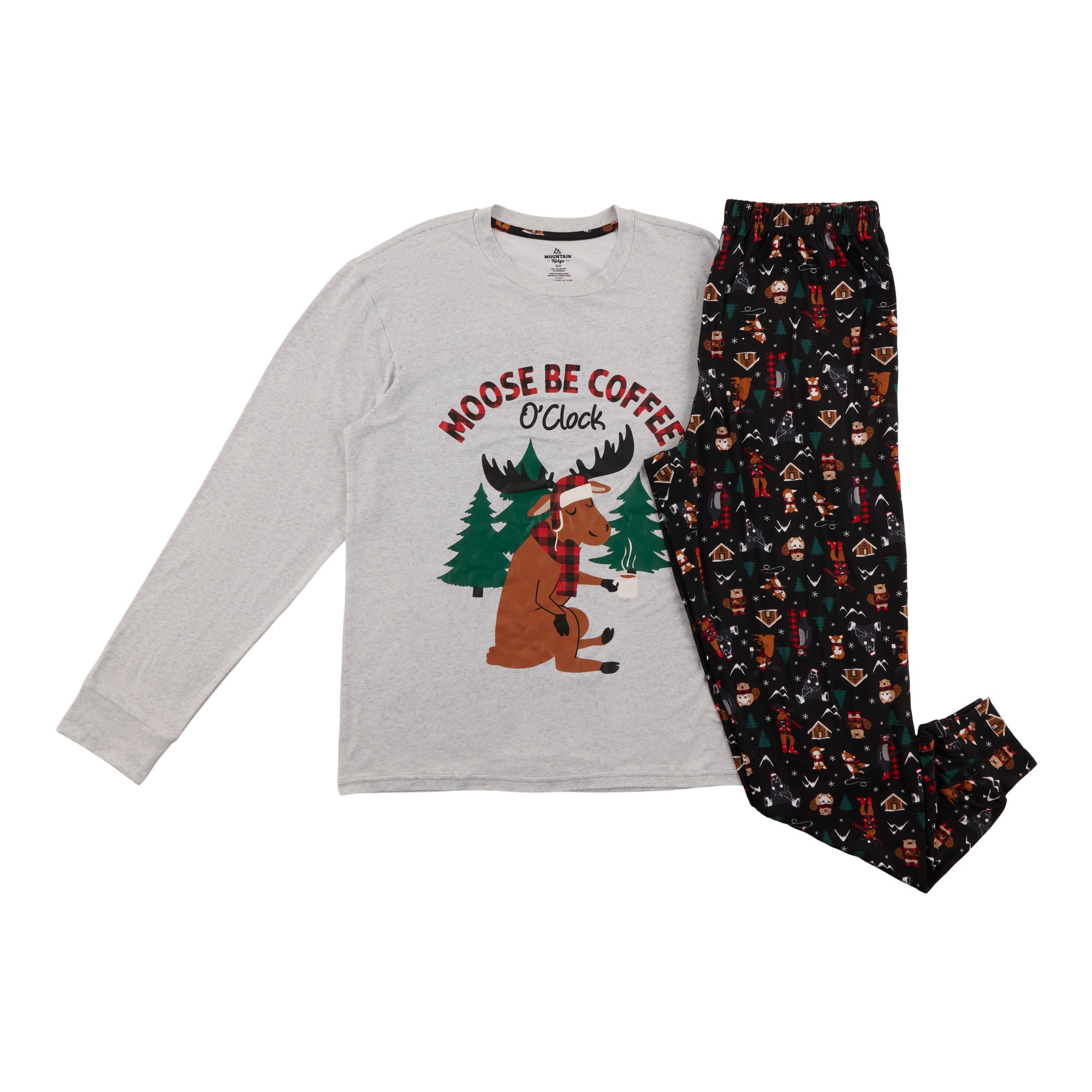 Mountain Ridge Men's Grey Family PJ Set, 2-Piece