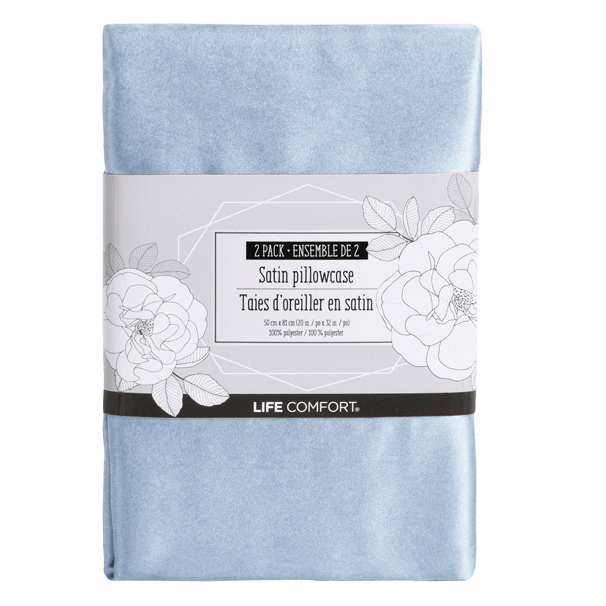 Satin Pillowcases, King, 2 Pack Giant Tiger