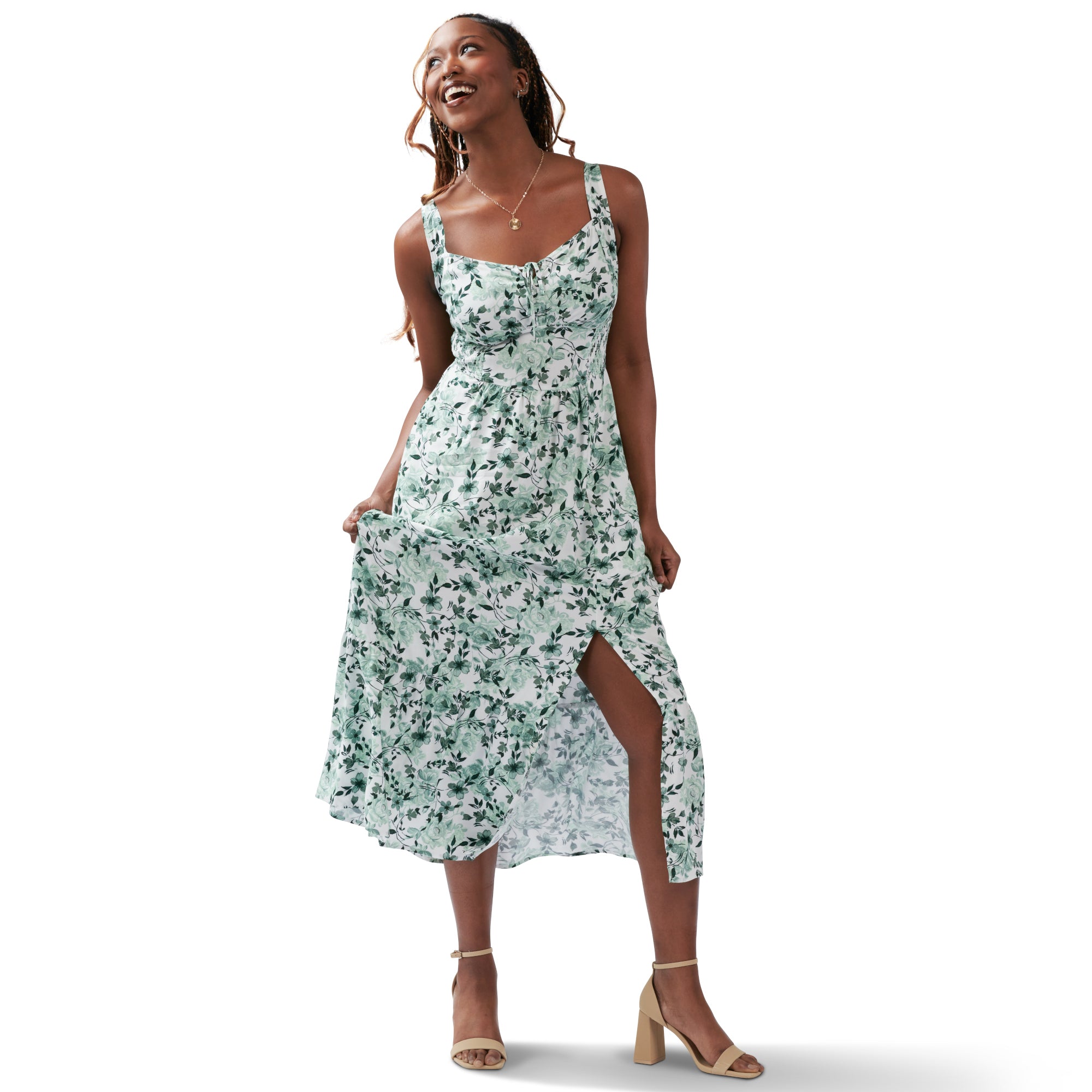 lily morgan Women's Printed Midi Dress – Giant Tiger