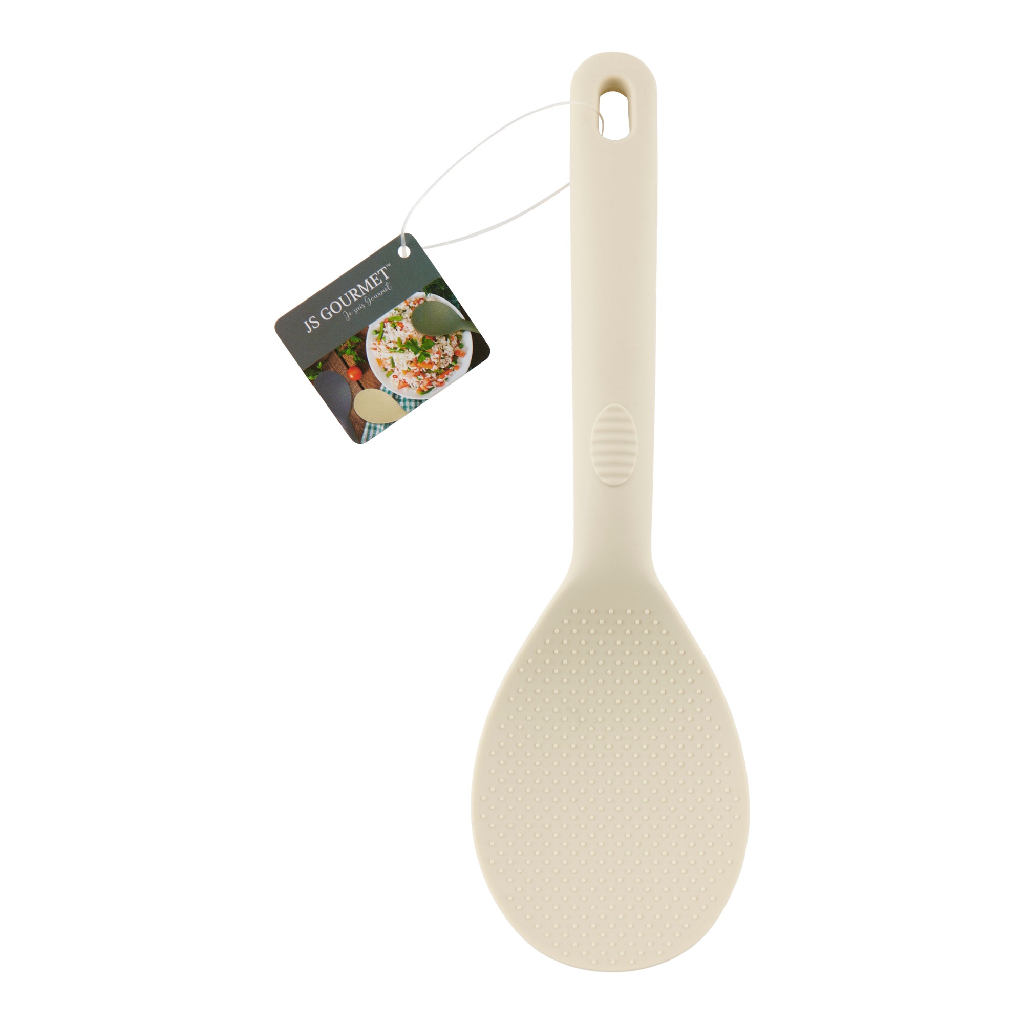 JS Gourmet 3 Pcs Colorful Silicone Rice Paddle, Heat Resistant Non-Stick Rice Spoon Spatula