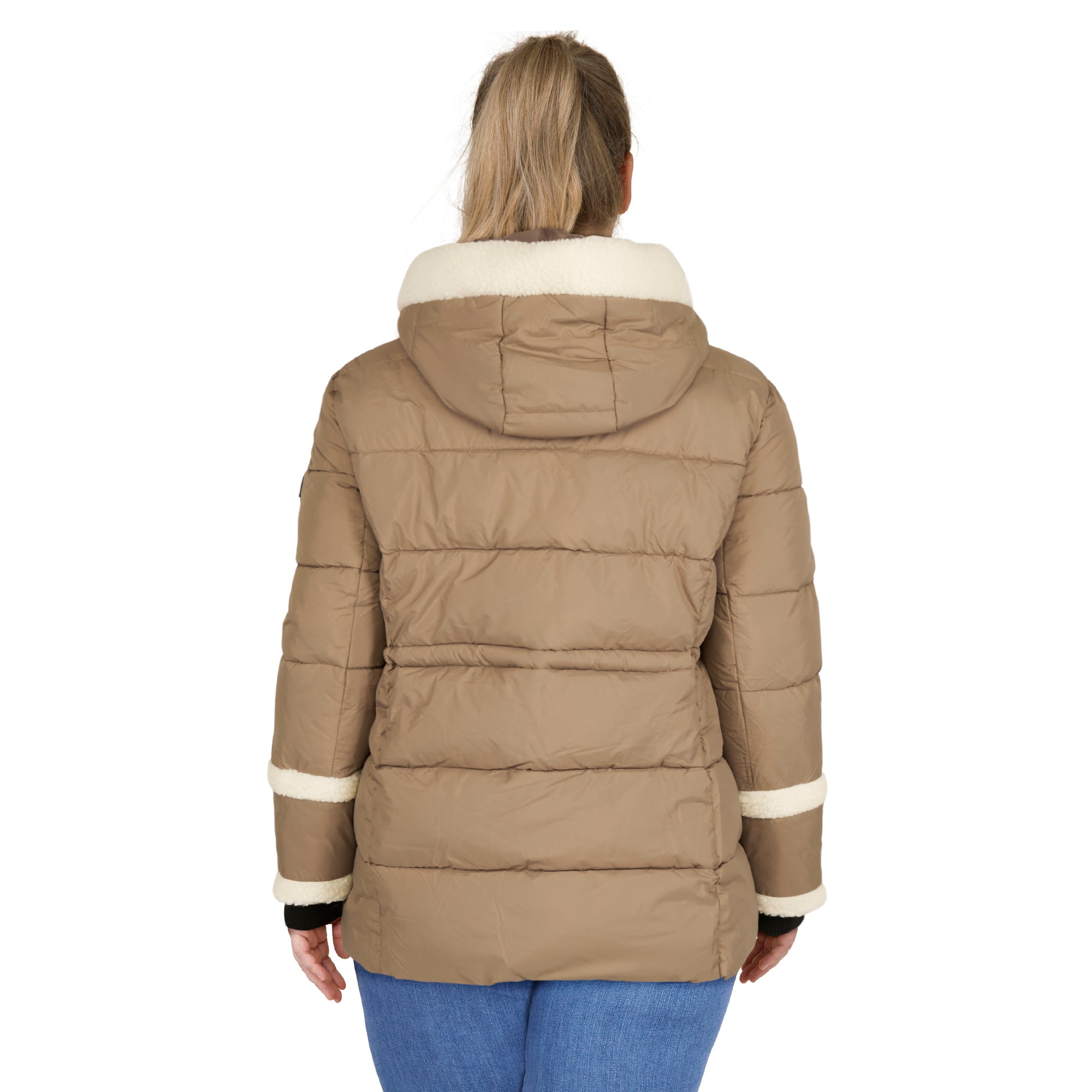 lily morgan Women's Plus Deluxe Puffer Jacket with Fur, -30°C