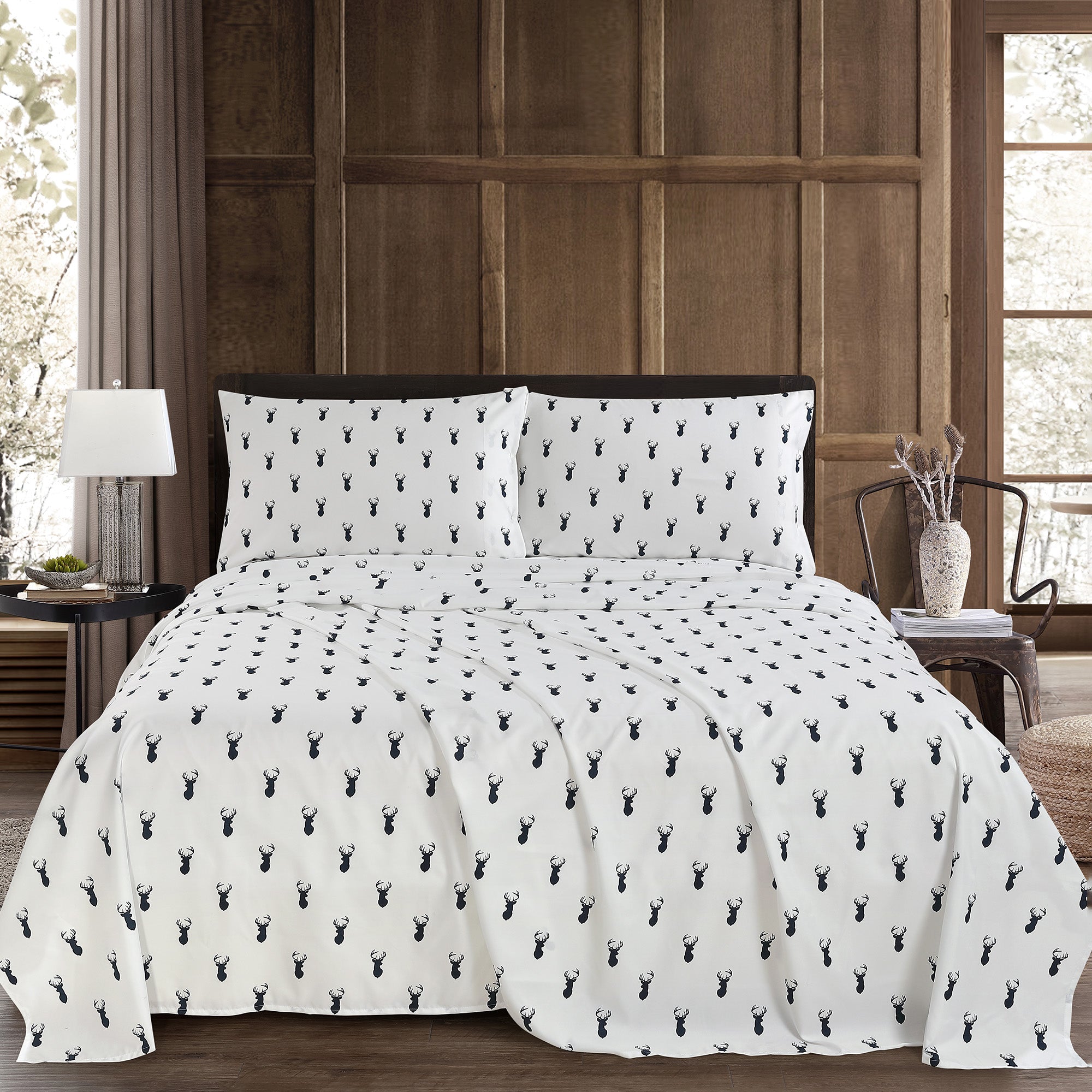Chezmoi Collection Piper King Bed In A Bag – 7-Piece Honeycomb Geometric Bedding Set With Comforter & Sheets, Black - View #9