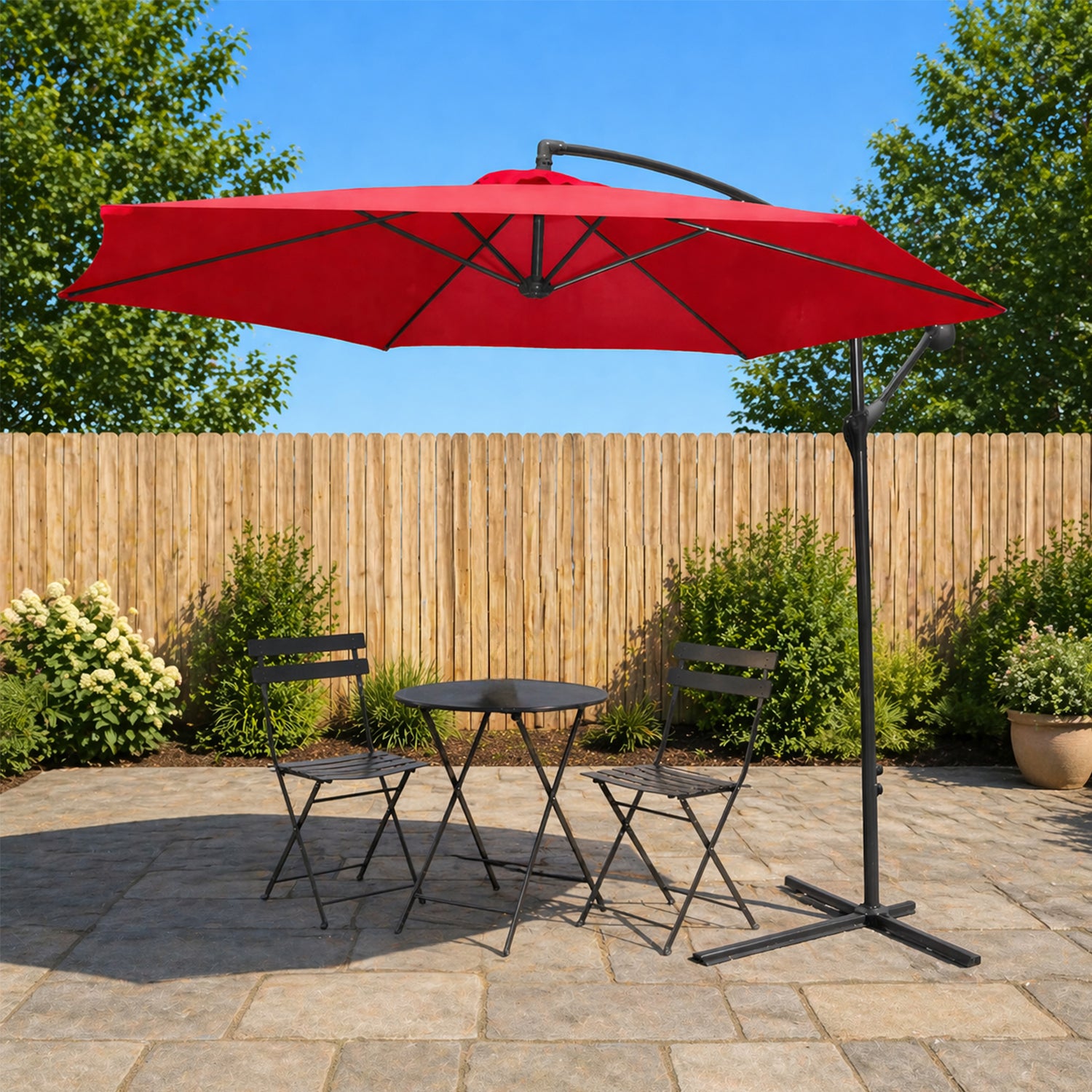 Cantilever Umbrella, Red, 10-ft x 8-ft. – Giant Tiger