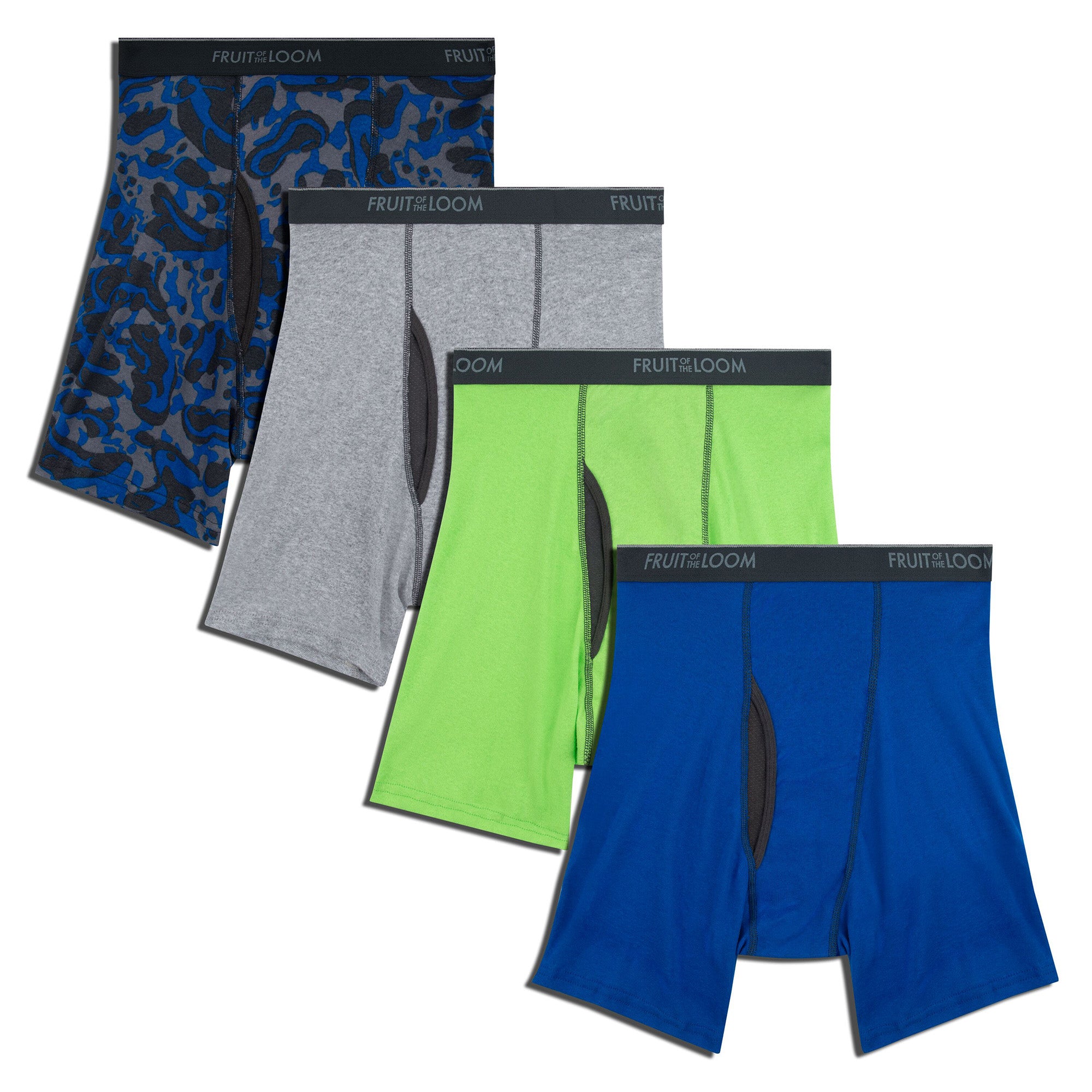 Fruit of the Loom Men's Boxer Briefs with NonBinding Waistband, Mediu