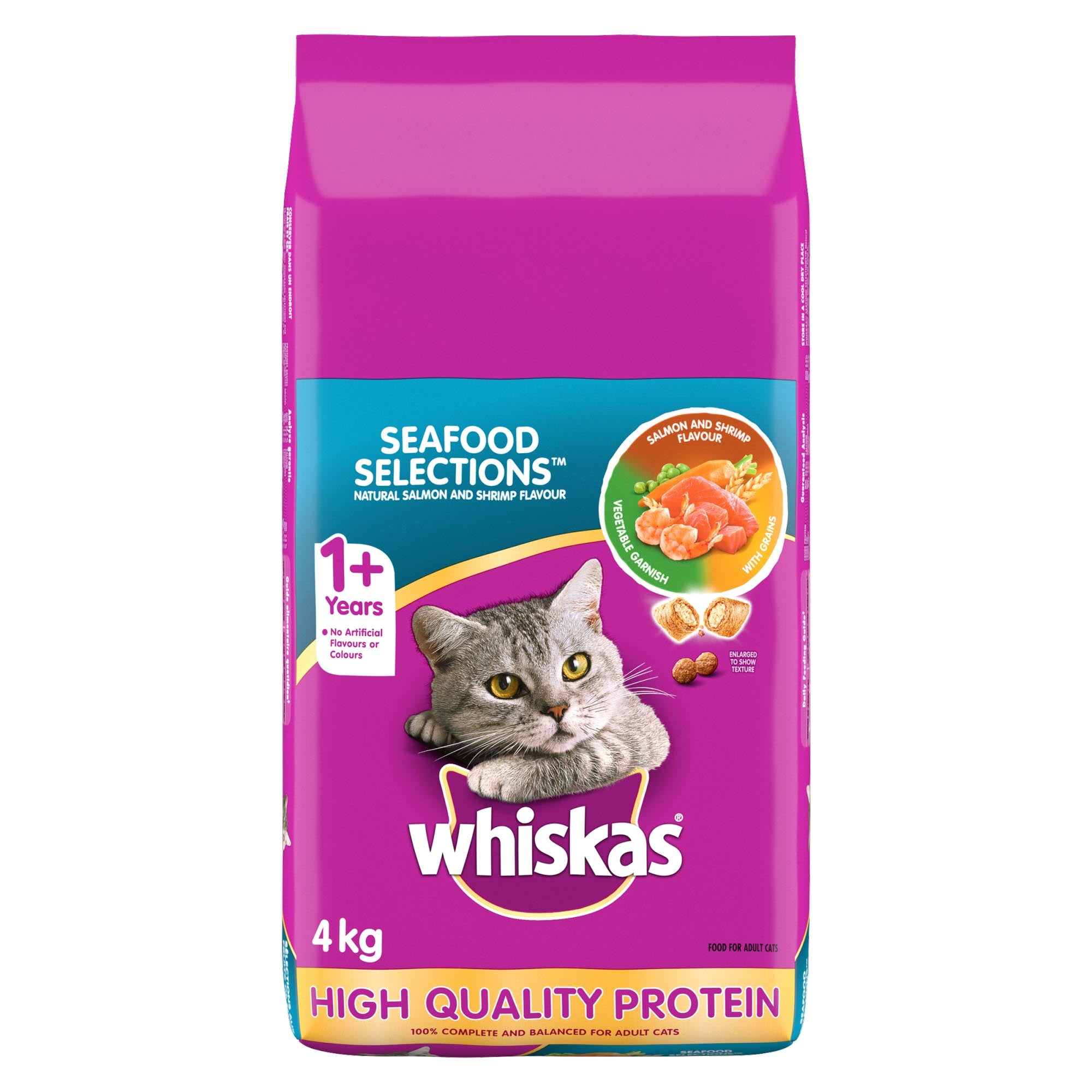 Whiskas Seafood Selections Natural Salmon and Shrimp Flavour Food for