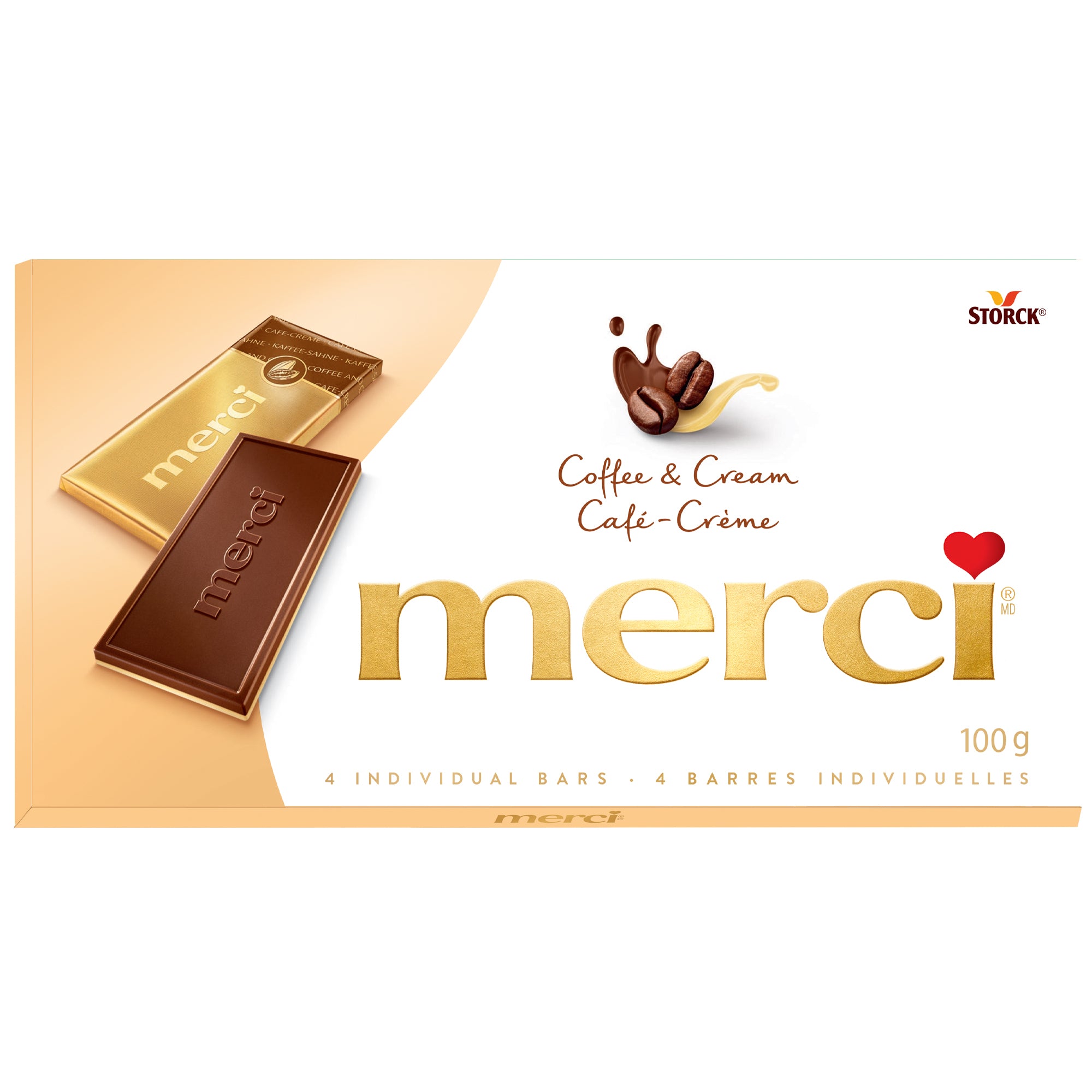 Merci Coffee & Cream Individual Bars, 4Pack, 100g Giant Tiger