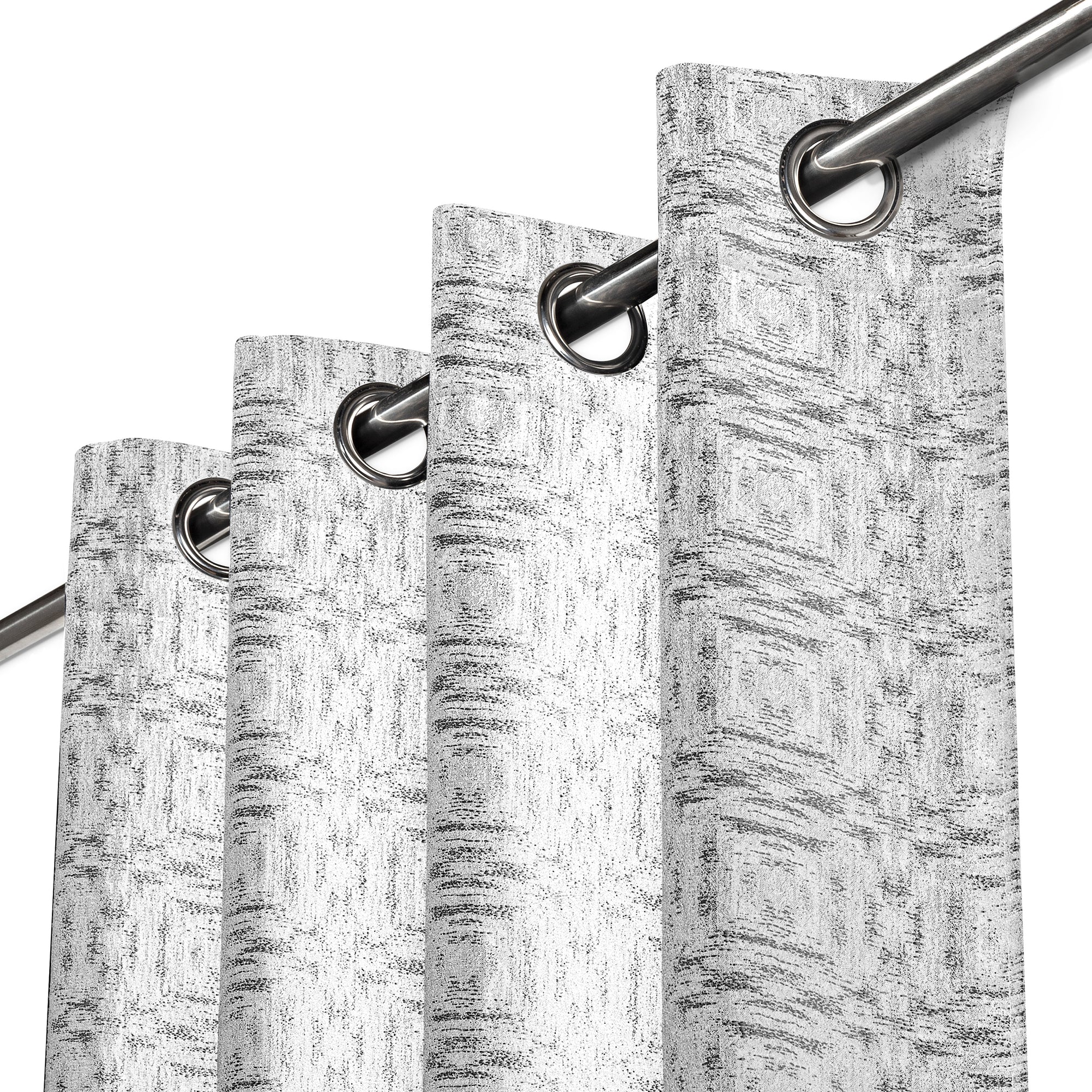 Davinci Thermal Blackout Jacquard Curtain, White and Charcoal, 84in. Giant Tiger