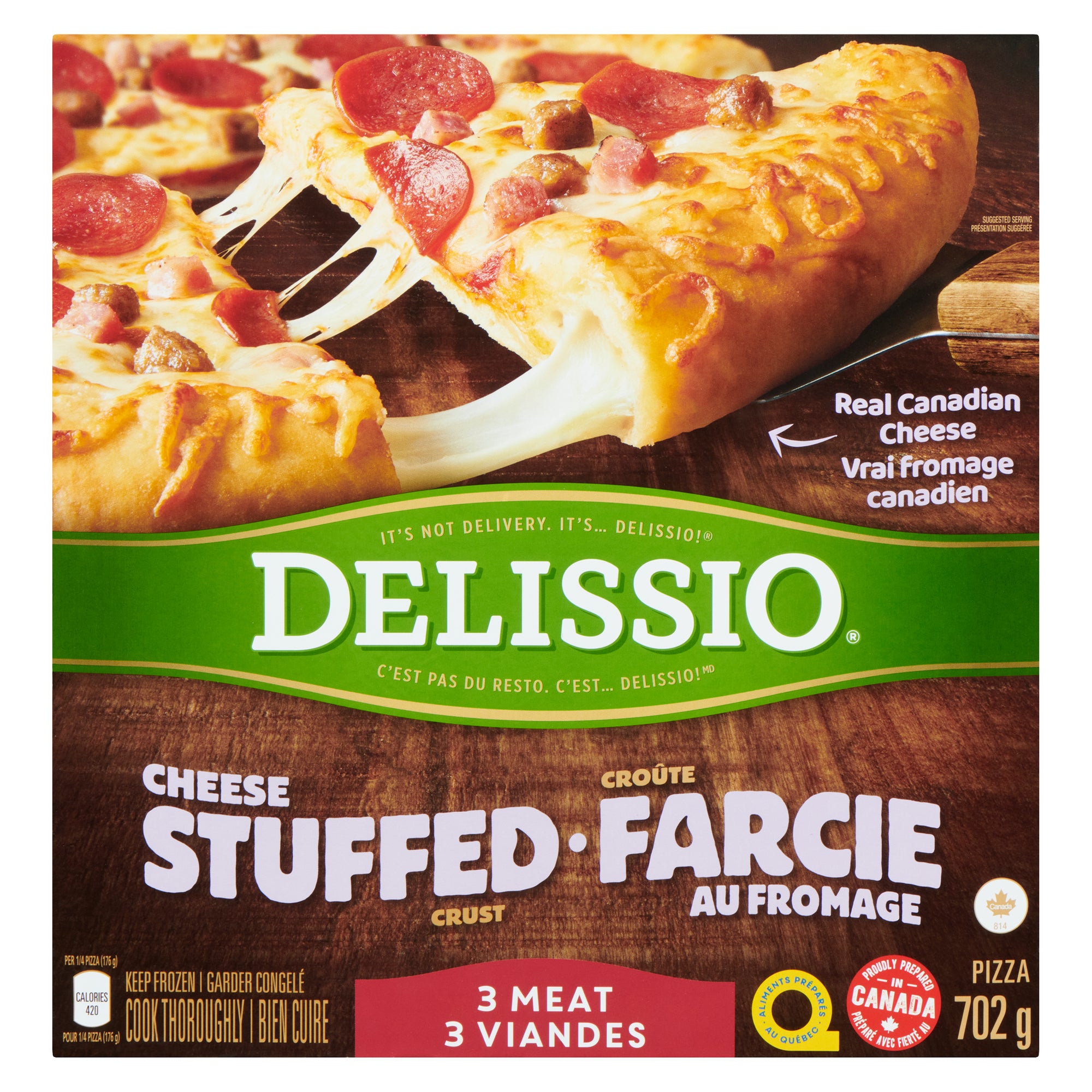 DELISSIO Stuffed Crust 3 Meat Pizza 702g Giant Tiger