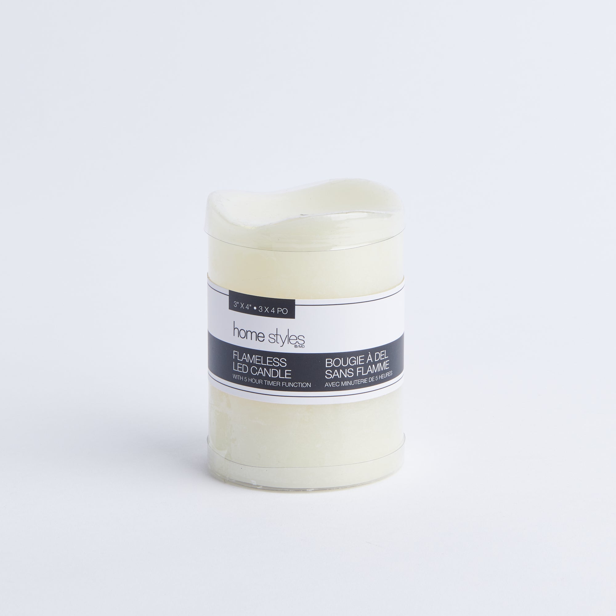 HomeStyles Flameless Pillar LED Candle with Timer Function, Ivory Giant Tiger