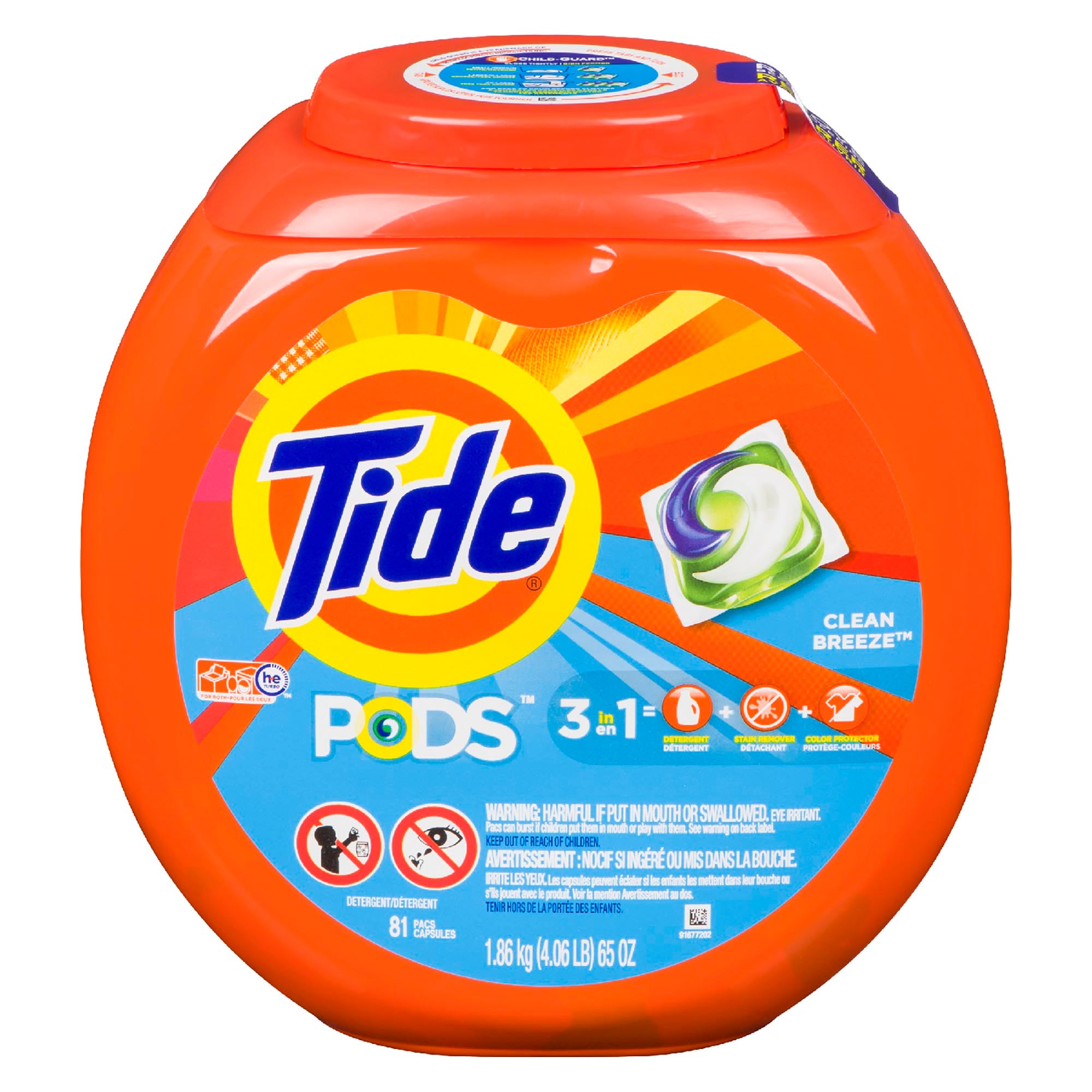 Tide Pods 3in1 Clean Breeze Laundry Detergent, 81Pack Giant Tiger