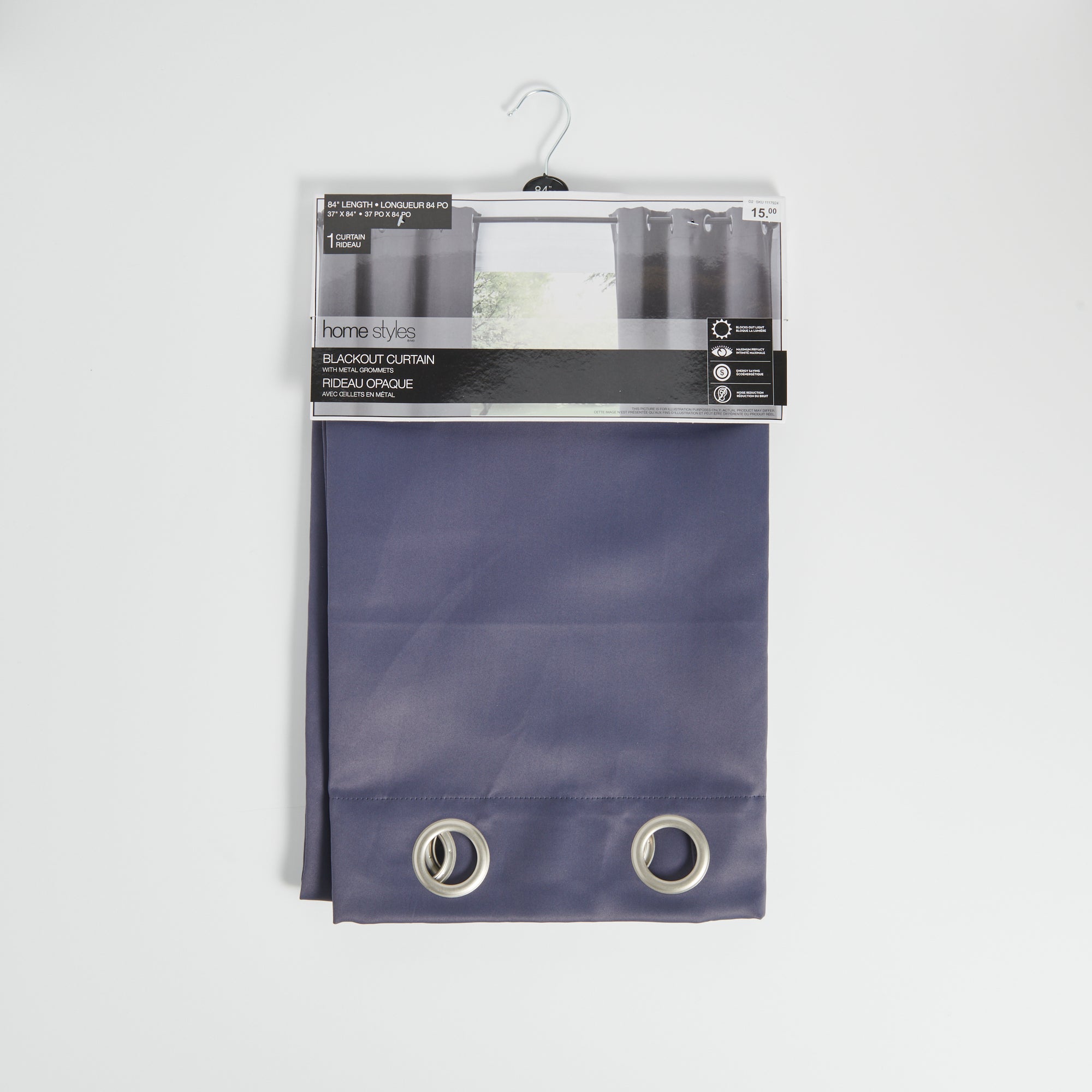 HomeStyles Blackout Curtain, Blue, 84in. Giant Tiger