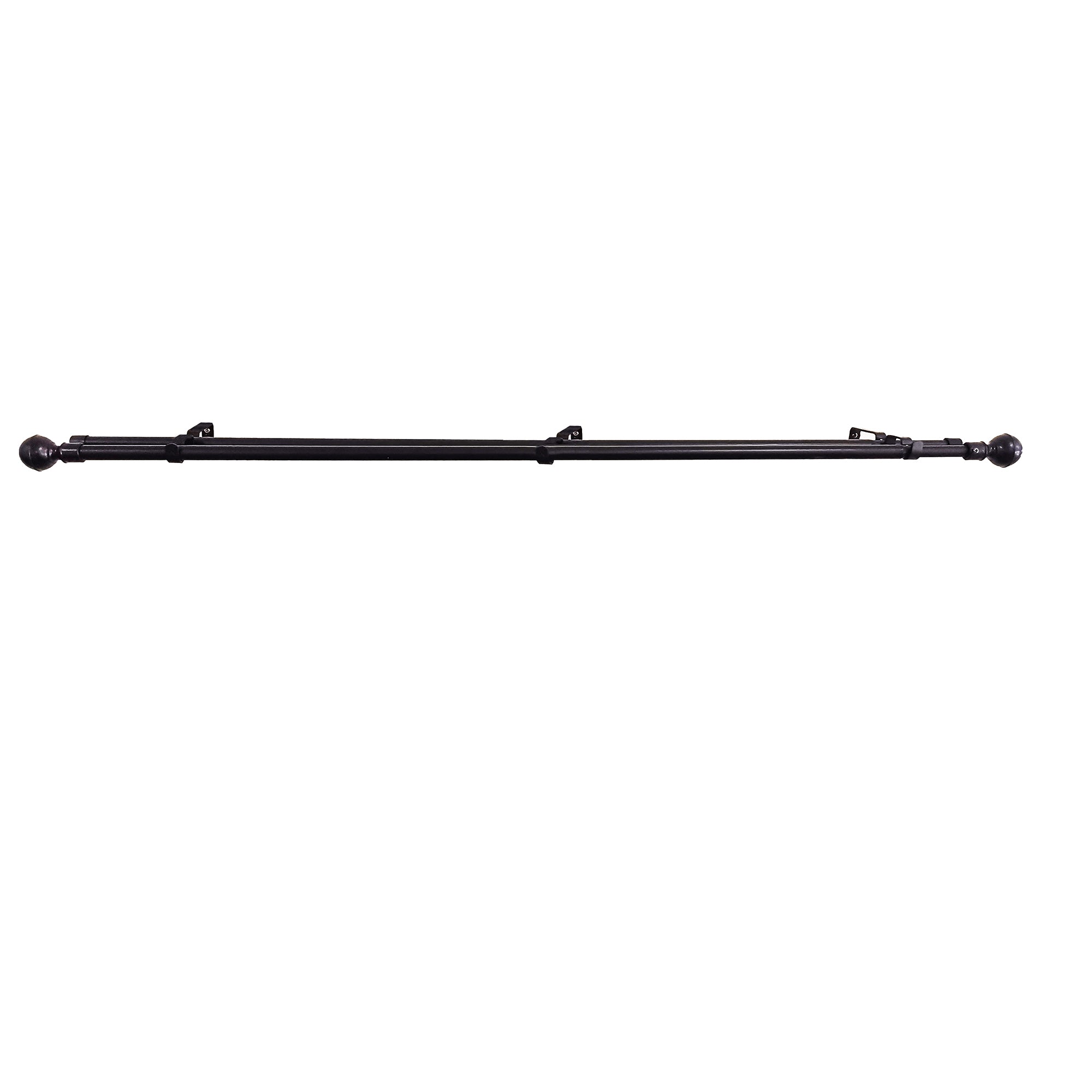 HomeStyles 48in to 86in Adjustable Curtain Rod, Black Giant Tiger