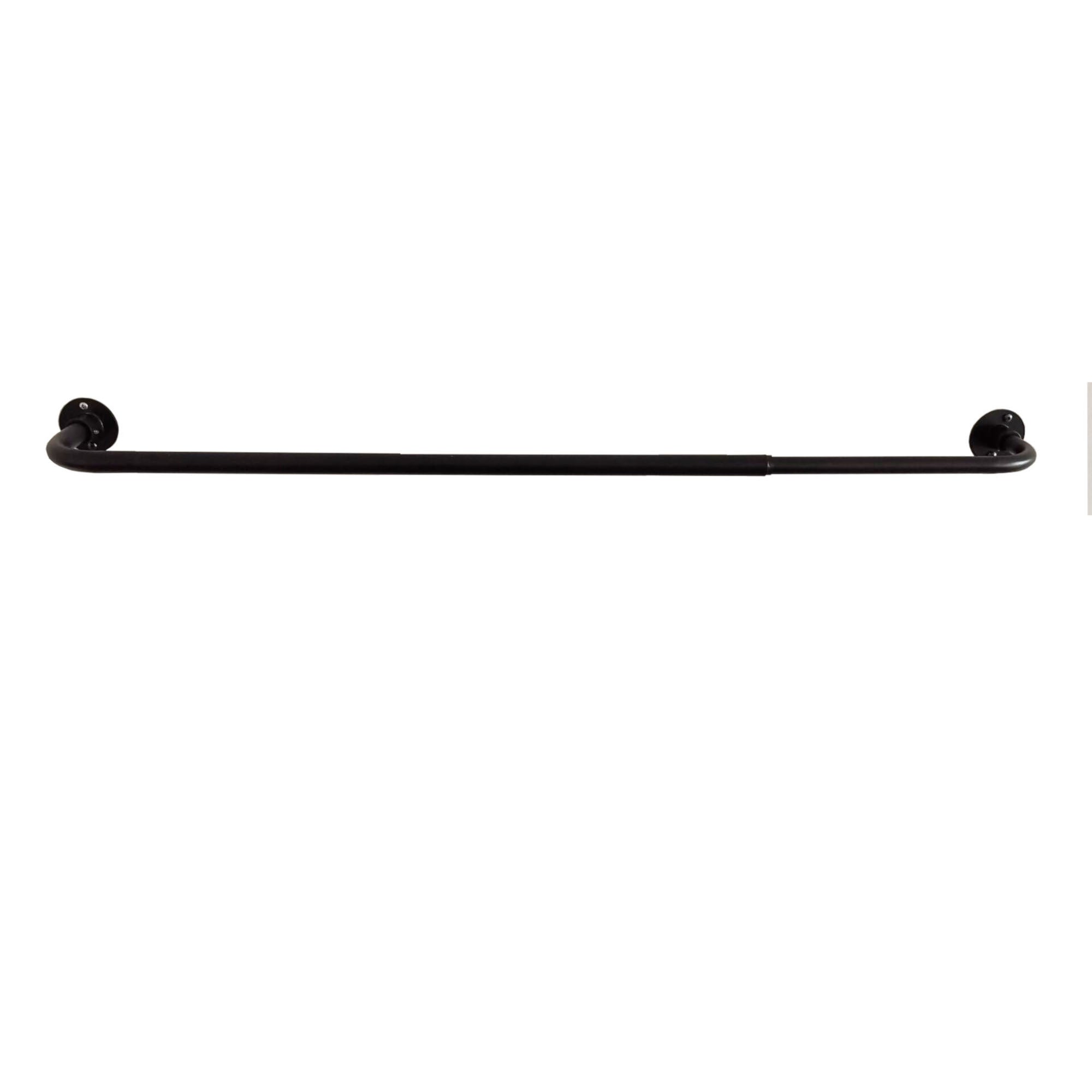 HomeStyles 86in to 120in Adjustable Curtain Rod, Black Giant Tiger