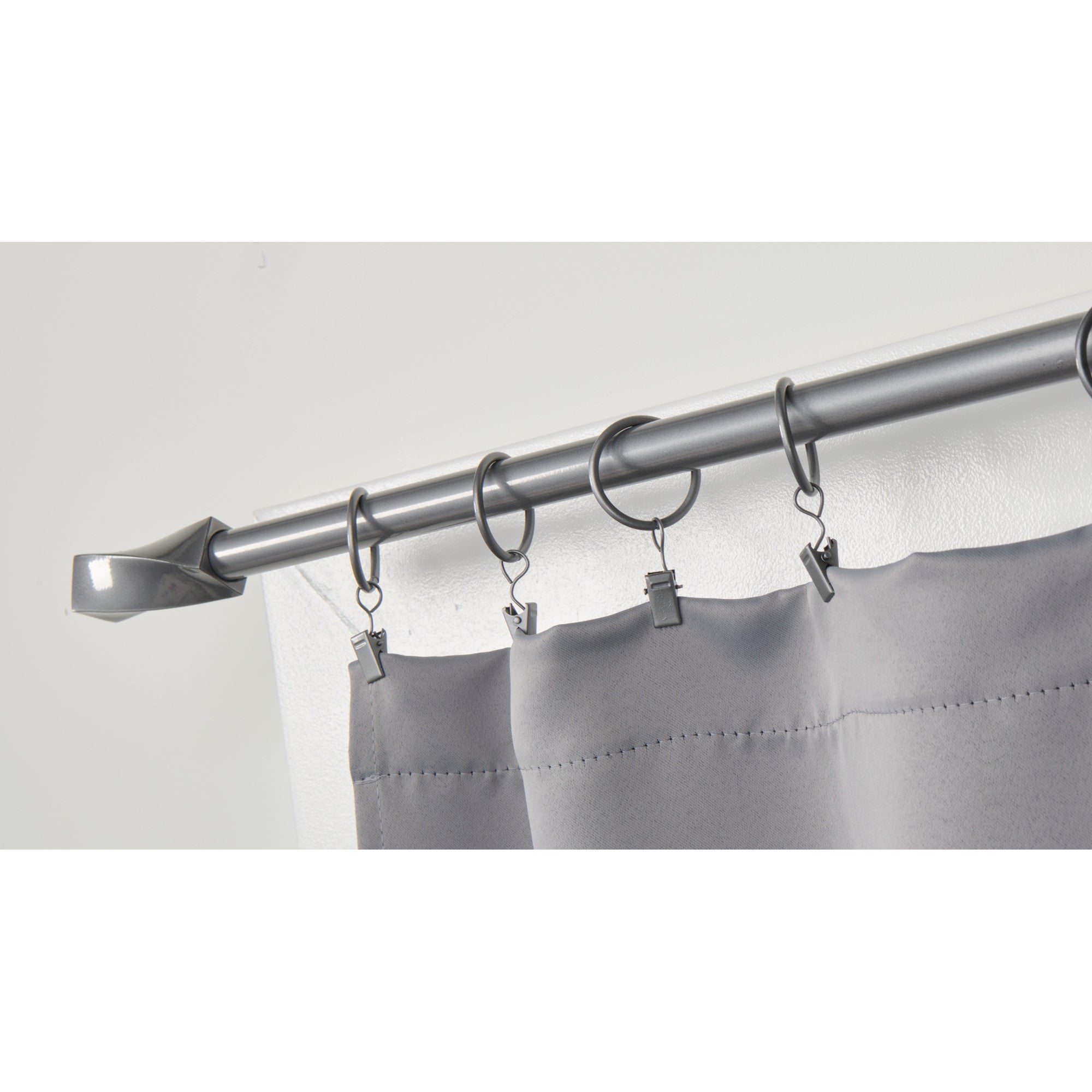 100 Anneaux De Rideau Avec Clips Métal – Diamètre 32 Mm, Argenté, Pour Tringles Et Tissus