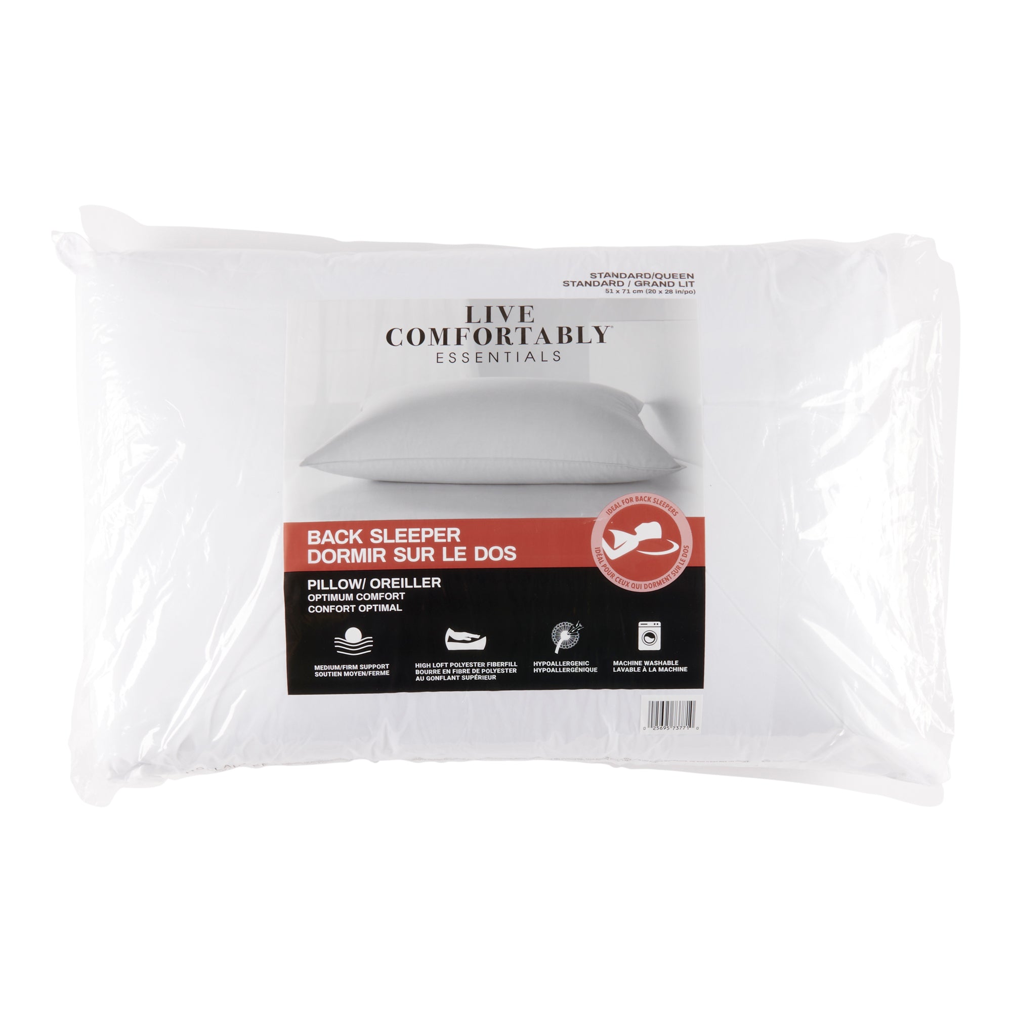 Live Comfortably Back Sleeper Pillow, 30in Giant Tiger