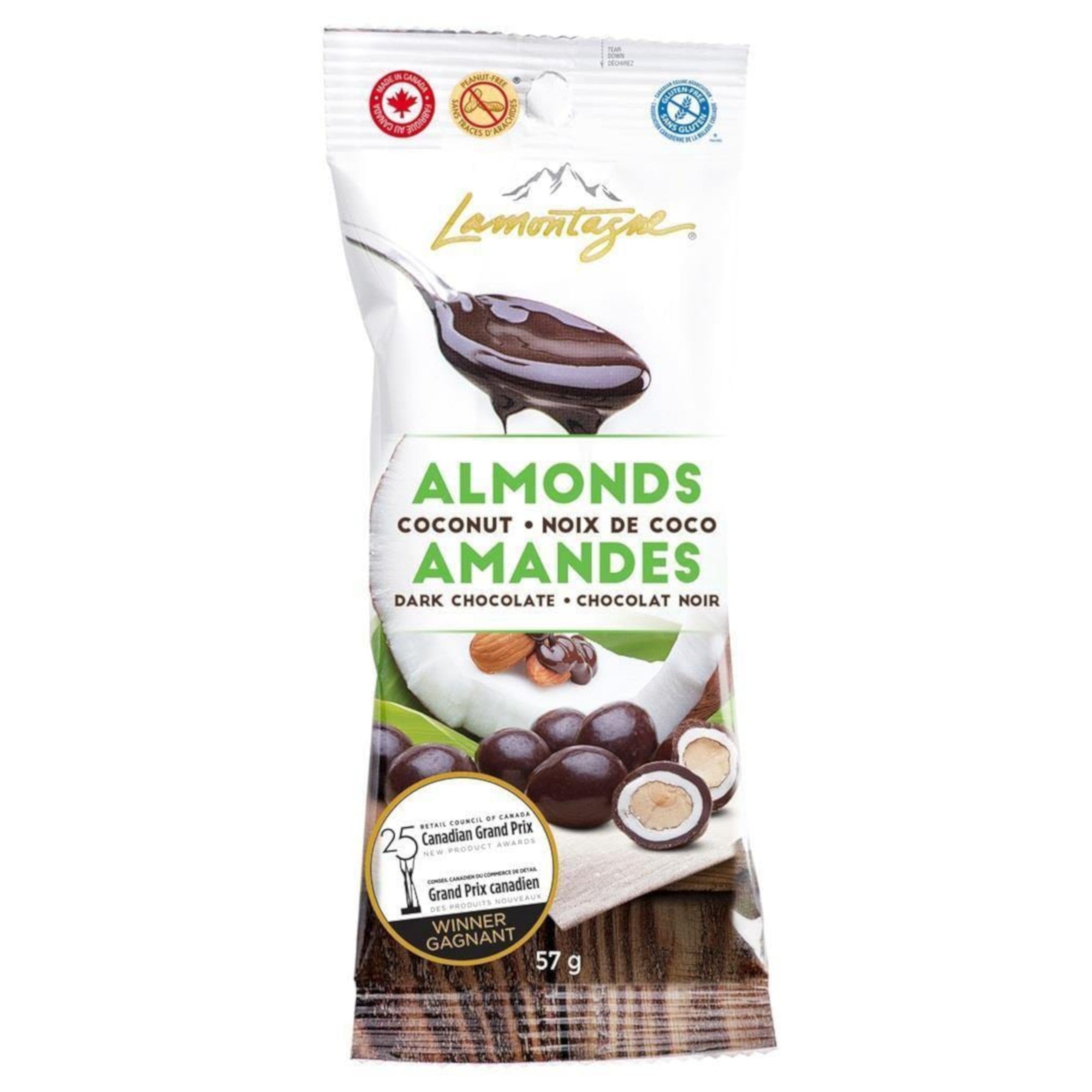 Lamontagne Dark Chocolate Coconut Almonds, 57g Giant Tiger