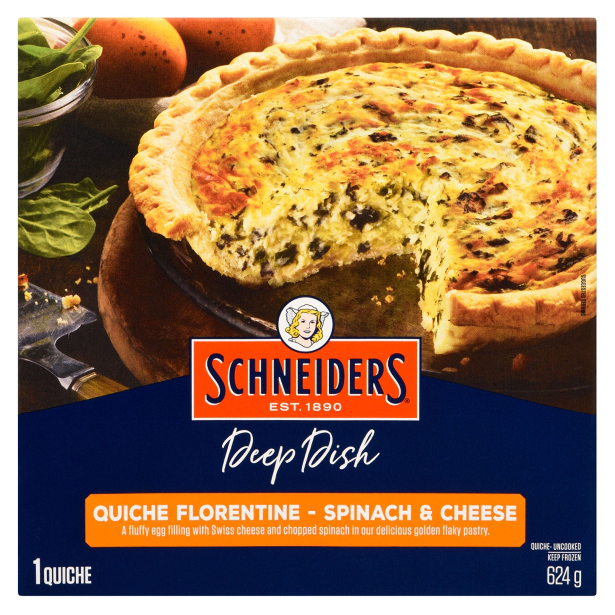 Schneider's Deep Dish Florentine Spinach and Cheese Quiche, 624g