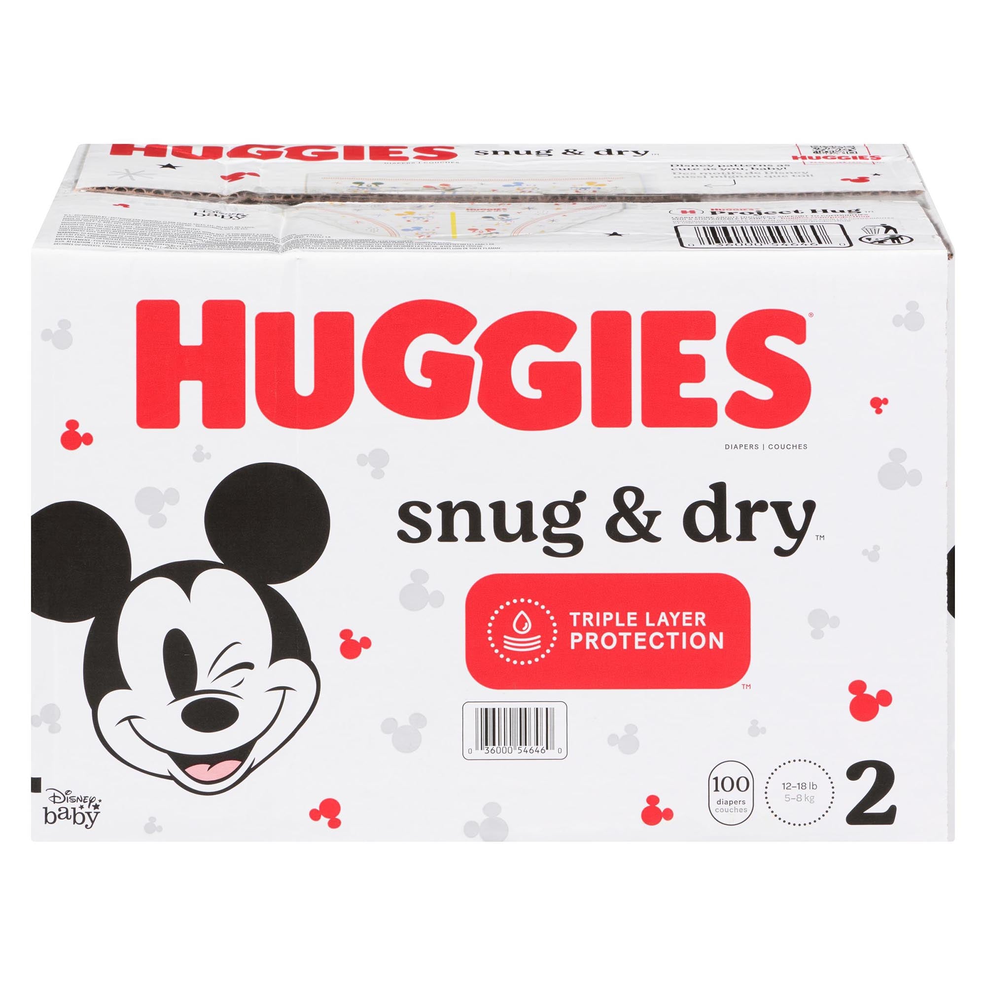 Huggies Couches pour bébés Snug & Dry, taille 2, 100 couches - 100 ea