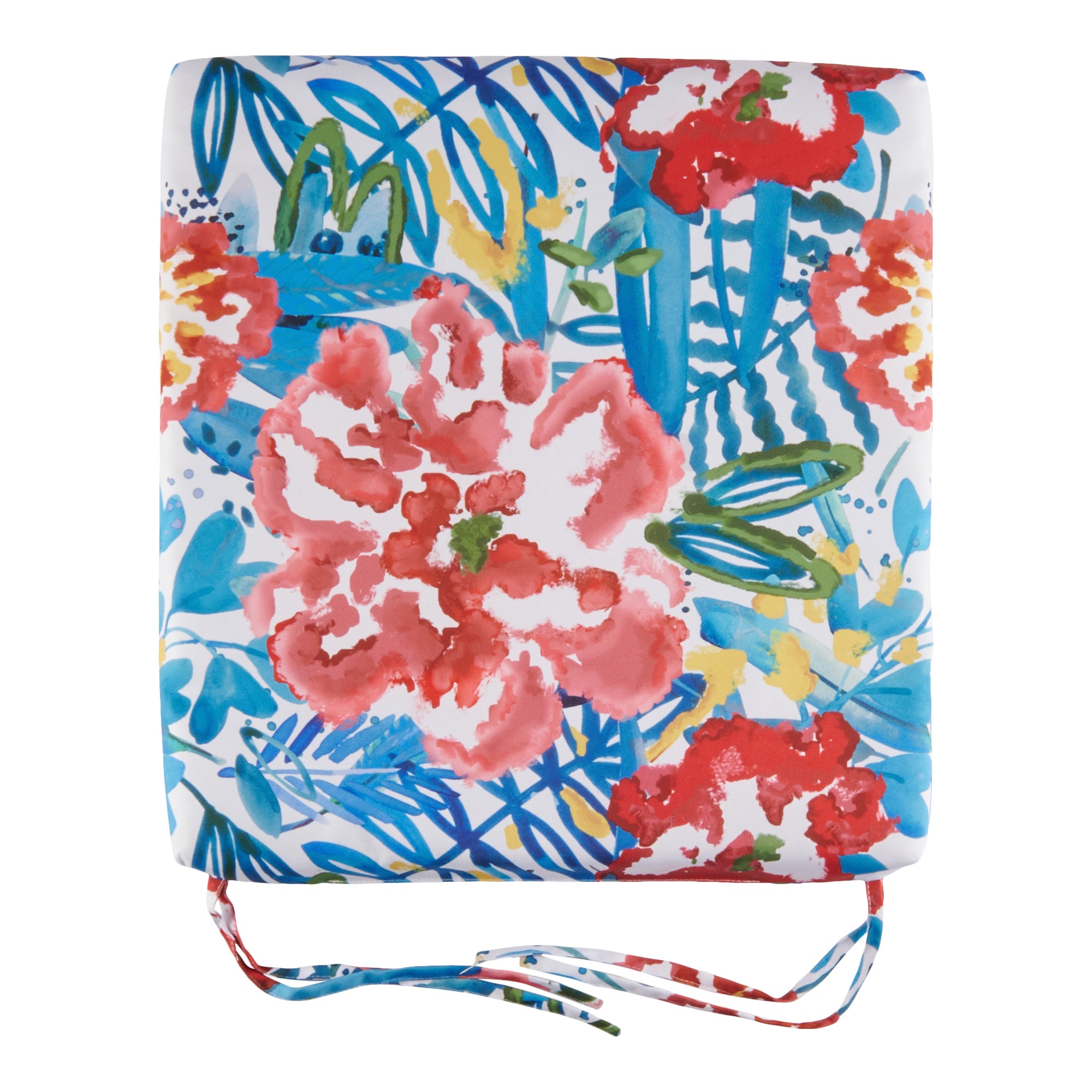 Outdoor Flower Stripe Dual Chair Pad, 19in. Giant Tiger