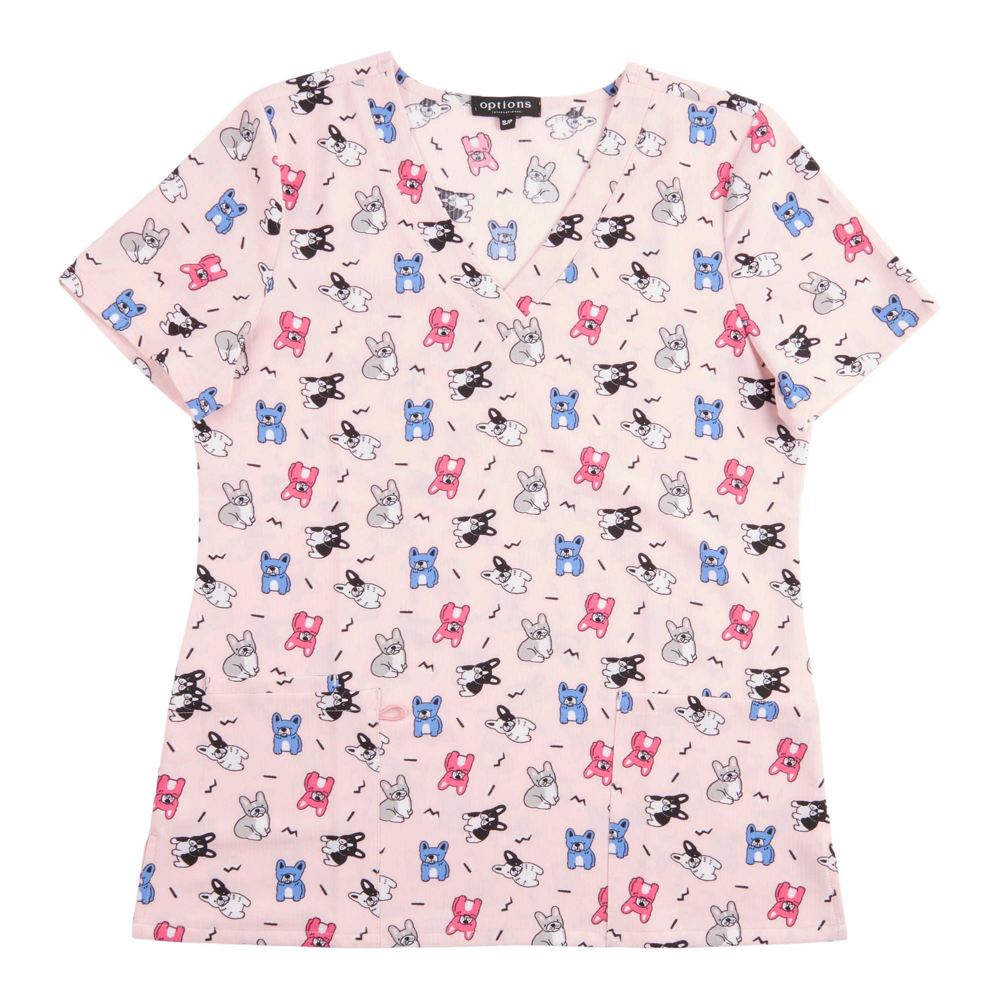 Options Women's Dogs and Cats Scrub Tops with Front Pockets Giant Tiger