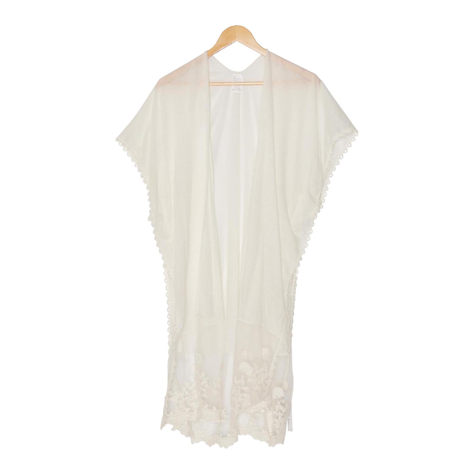 Women's Lightweight Ruana Wrap with Lace Detail Giant Tiger