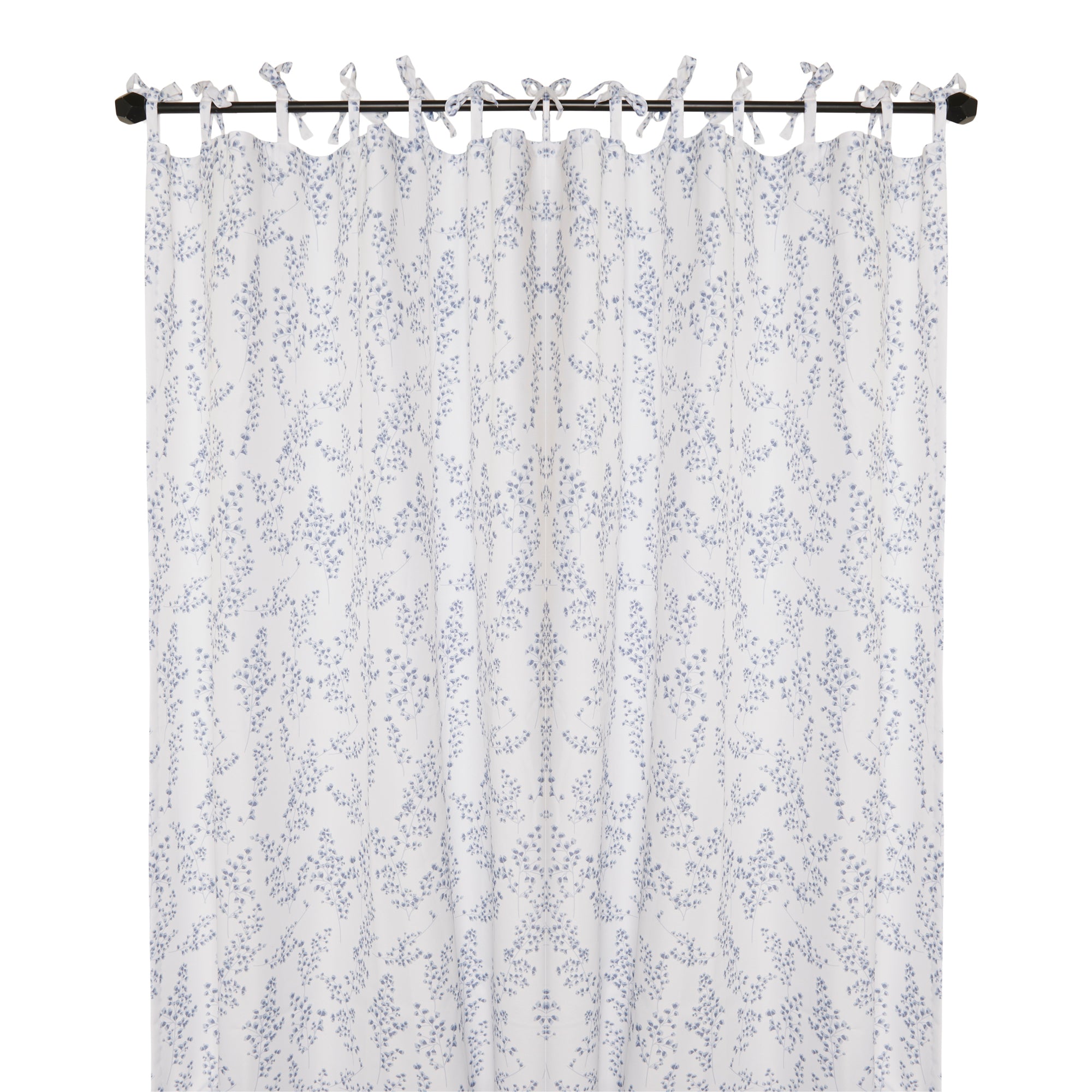 Debbie Travis® Faux Linen Curtain with Tie Tabs, 2Pack, 84in Giant