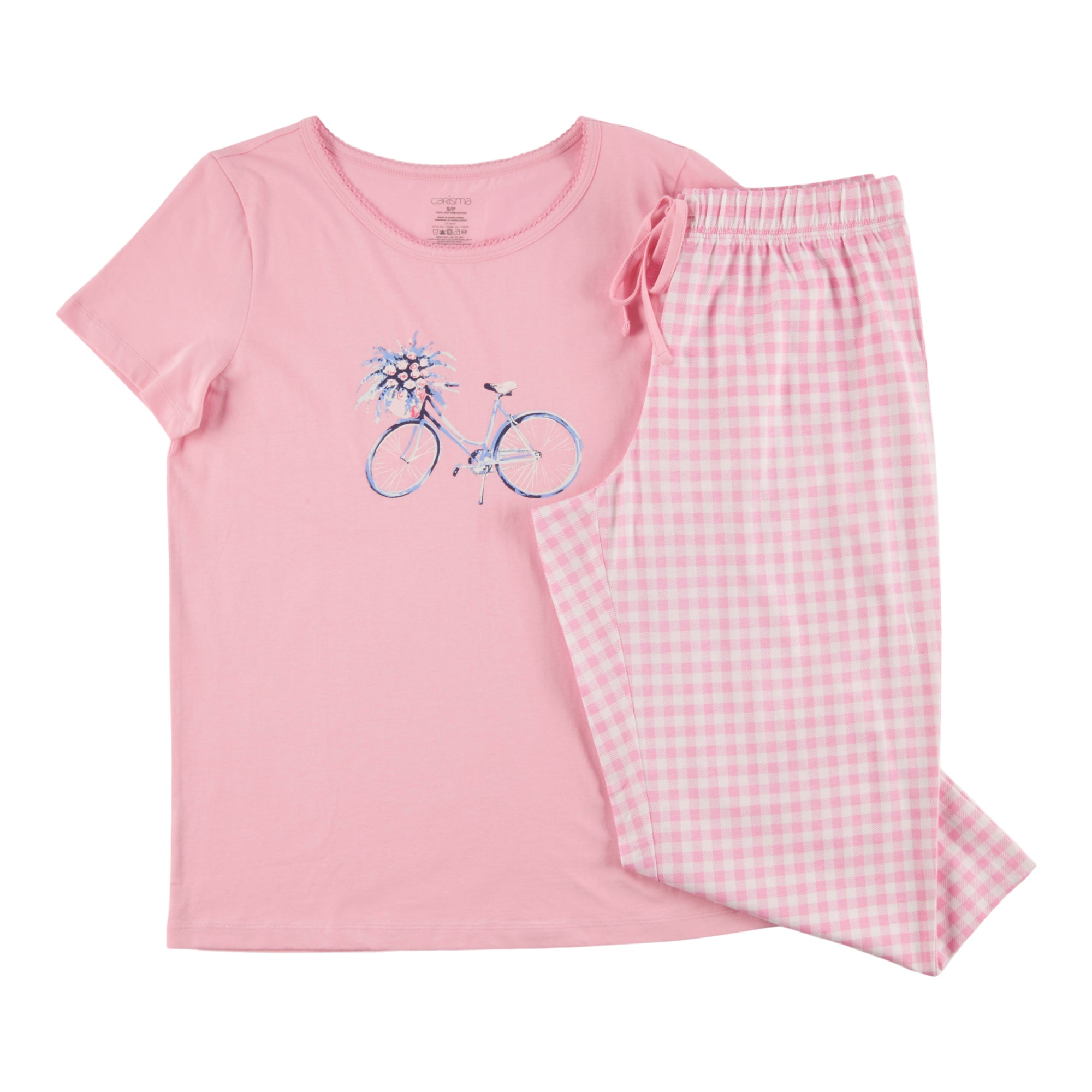 Carisma Women's Simply Dreaming Cotton PJ Capri Set, 2Piece Giant Tiger