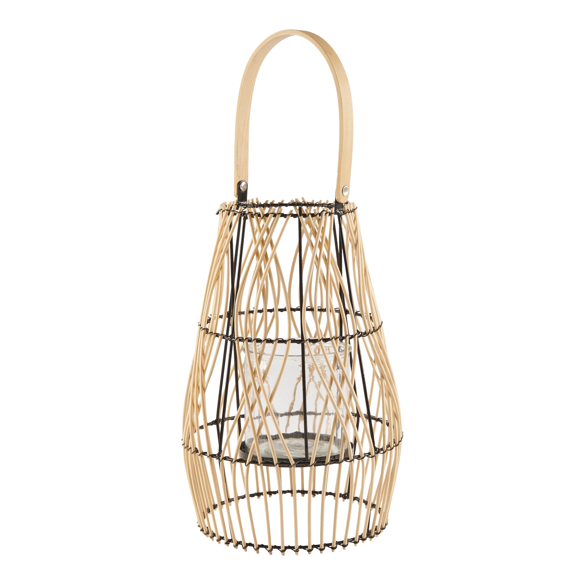 HomeStyles Rattan Lantern Candle Holder, 12in Giant Tiger