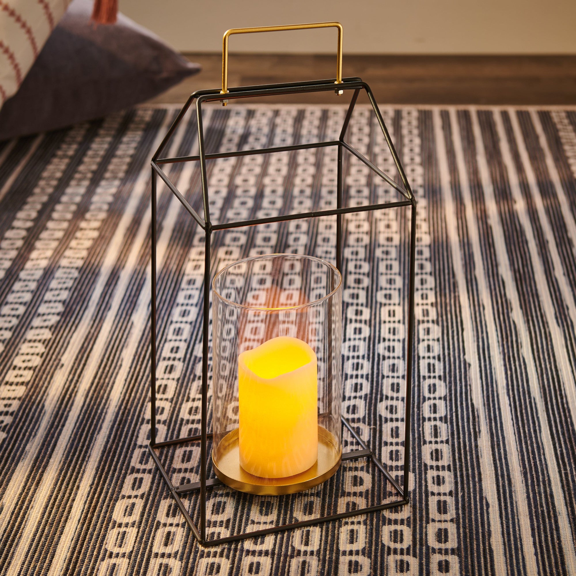 Debbie Travis® Metal Lantern Candle Holder, Black, 16in Giant Tiger