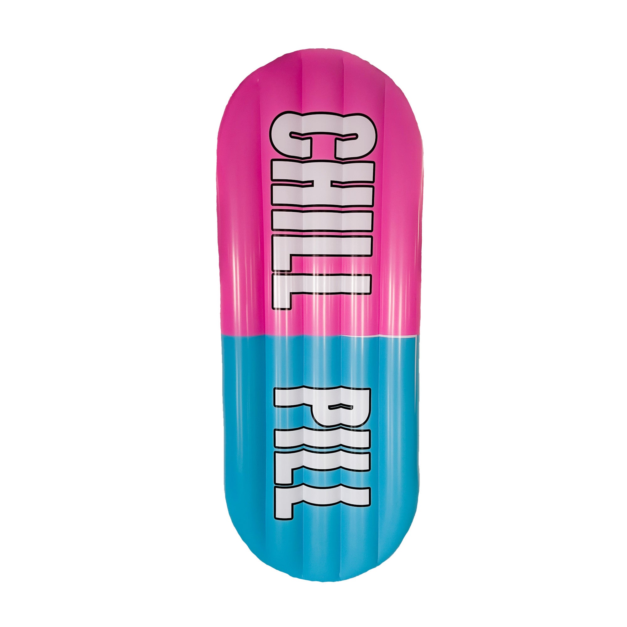 Inflatable Chill Pill Pool Float, Pink and Blue Giant Tiger