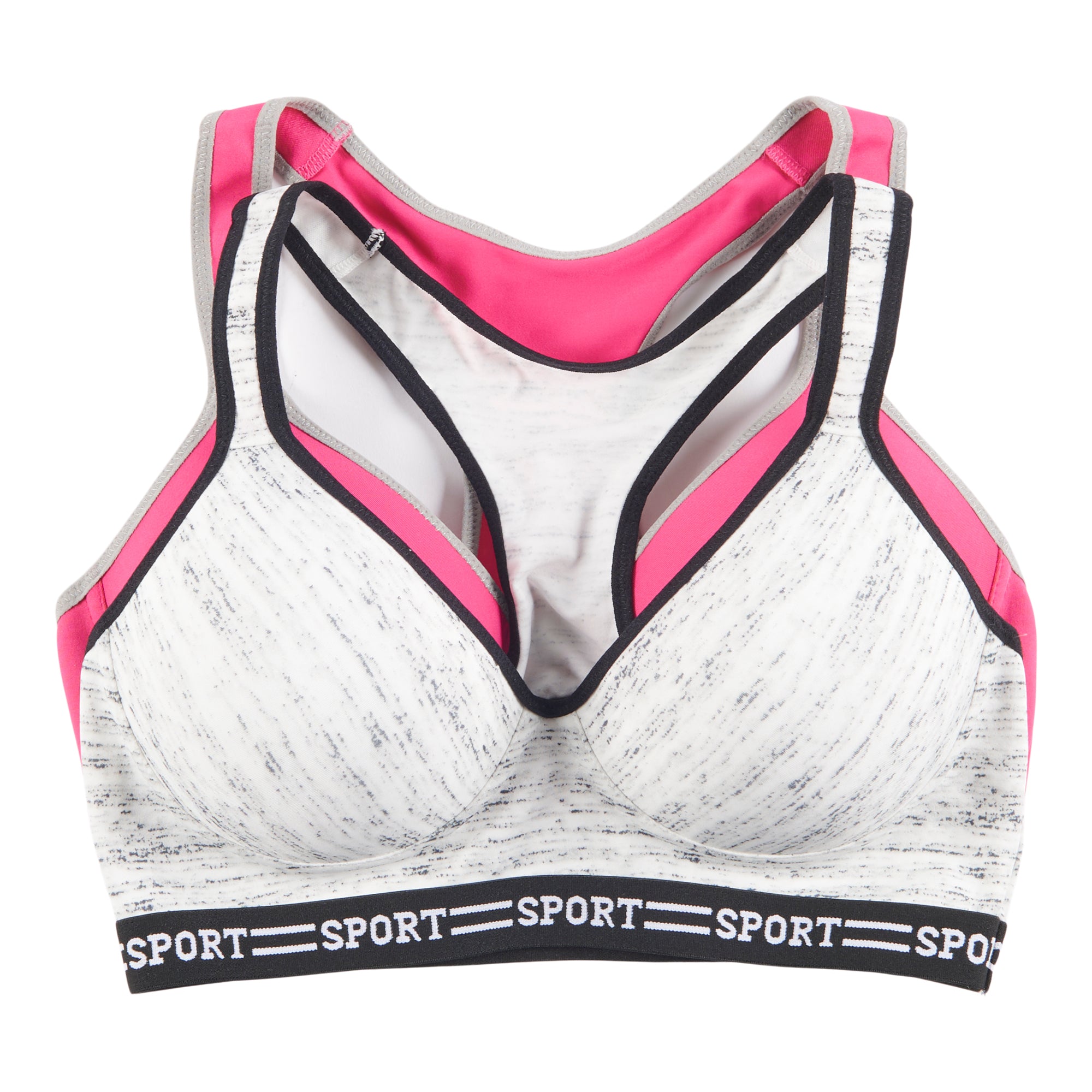 Pink Seamless Sports Bra|240187501-Pink-Yarrow