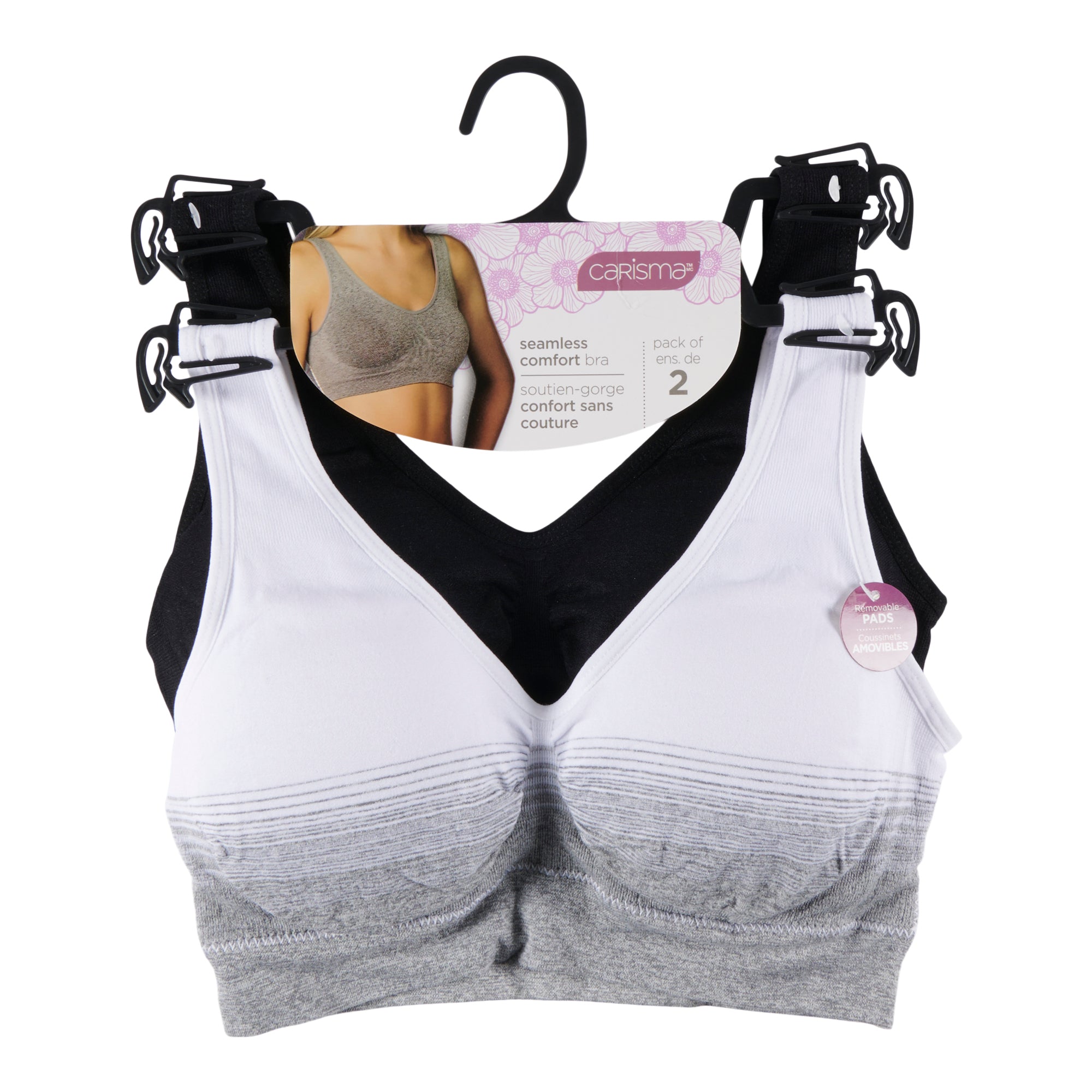 Carisma Women's Comfort Bra, 2Pack Giant Tiger