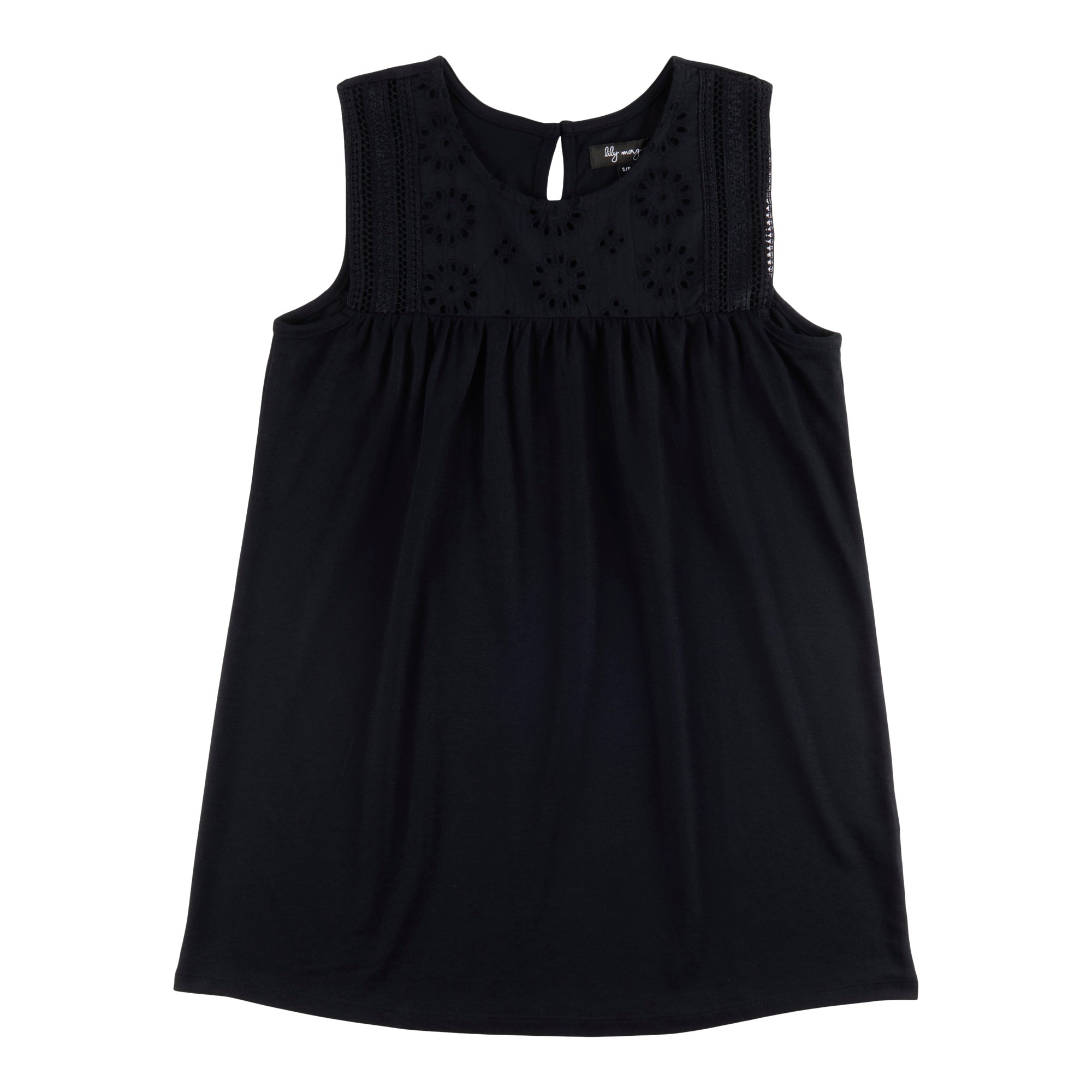 lily Women's Ocean Blues Solid Crochet Top Giant Tiger