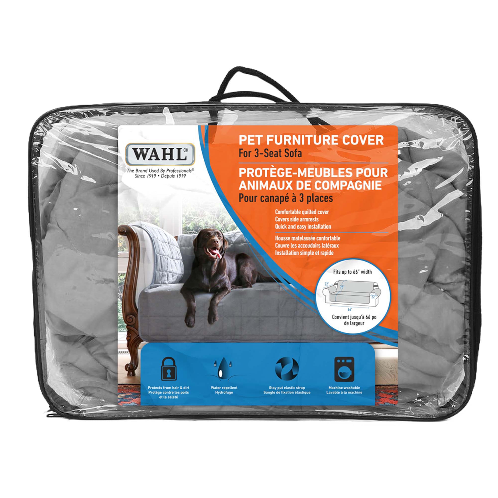 Wahl Pet Furniture Cover, Grey, 66in Giant Tiger