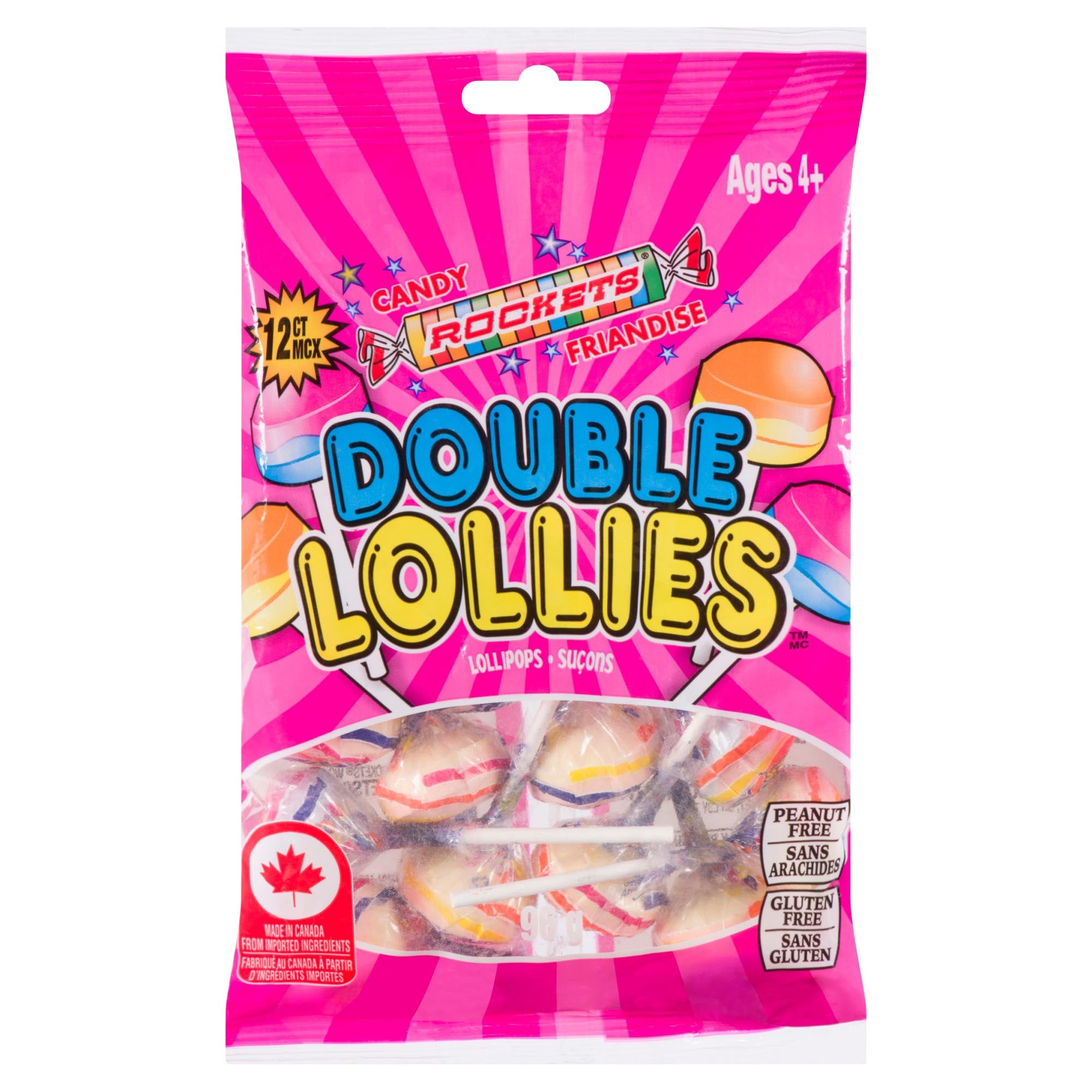 Rockets Double Lollies Candy Lollipops, 12Pack Giant Tiger