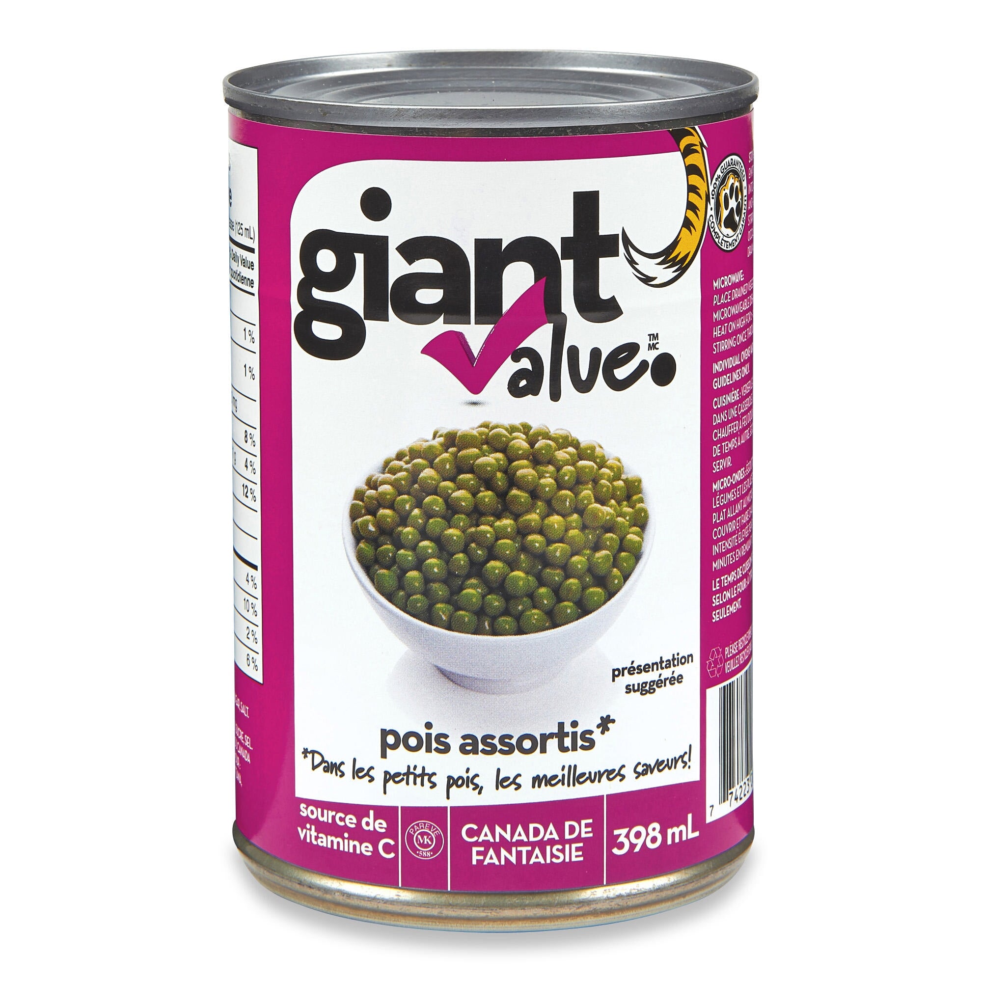 Giant Value Assorted Peas 398ml Giant Tiger