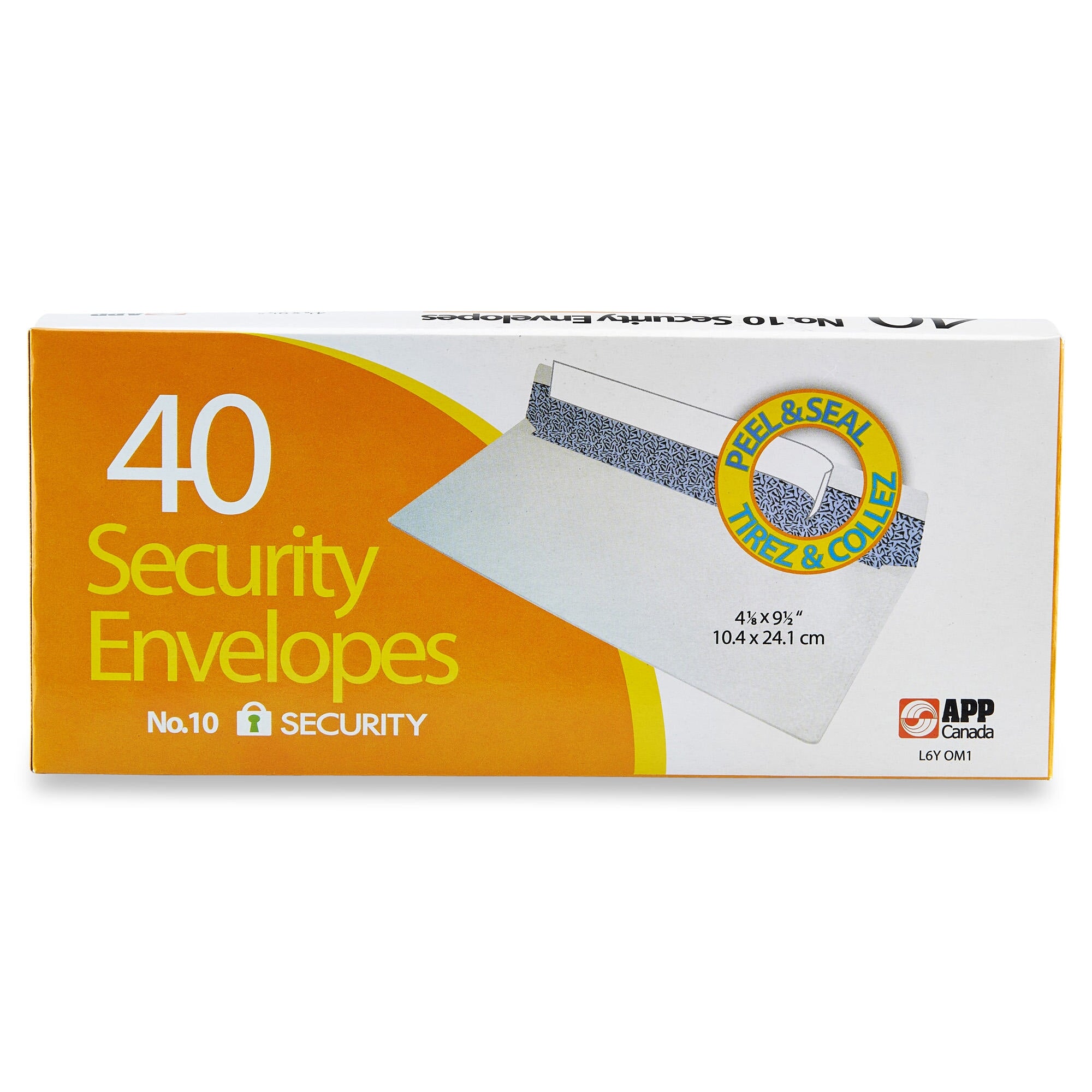 Enveloppes de sécurité autocollantes no 10 Tirez et collez APP Canada