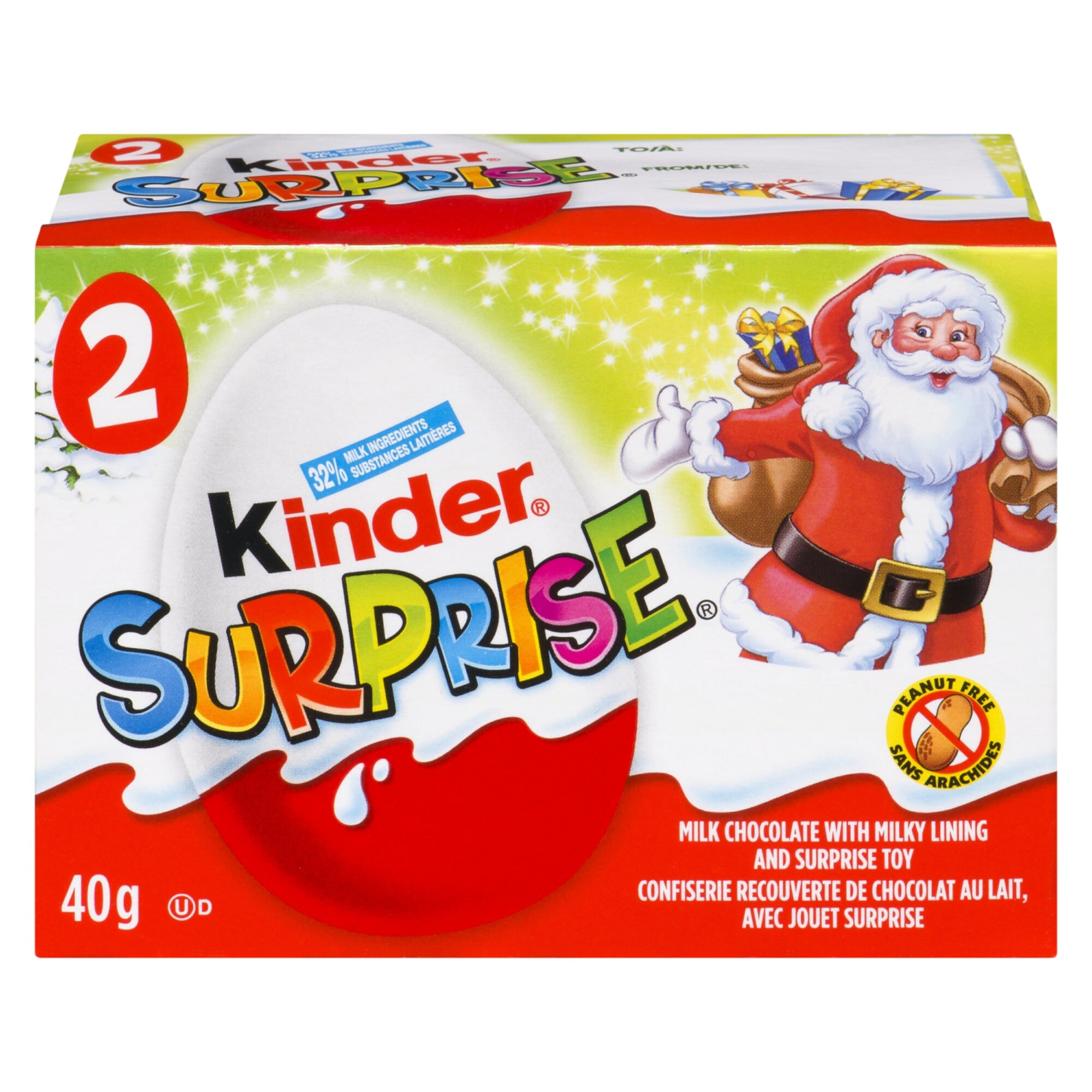 KINDER Surprise Père Noël traîneau en chocolat au lait 1 pièce 75g