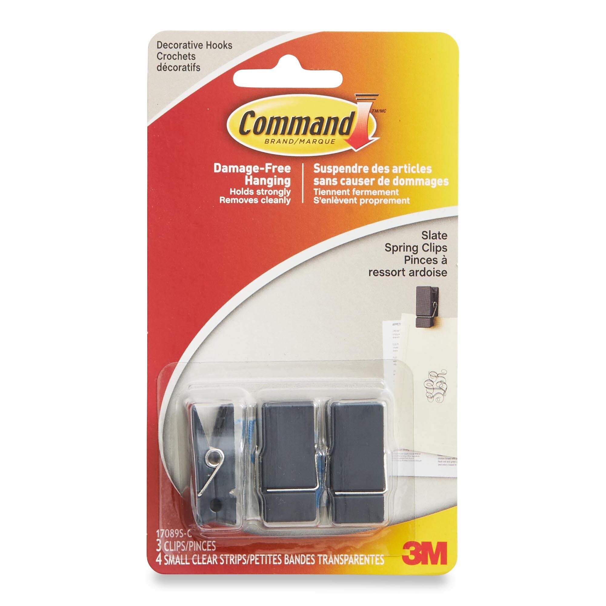 Command DamageFree Decorative Spring Clips with 4 Small Clear Strips