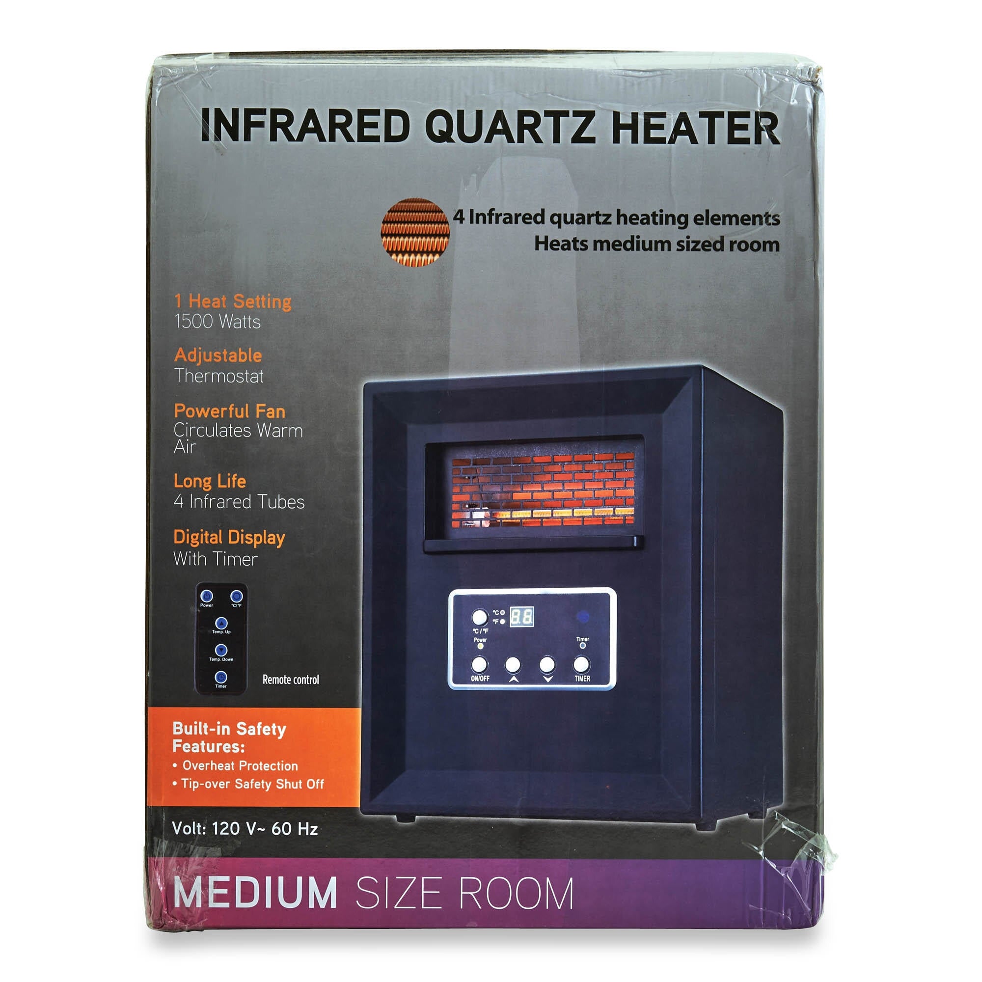 Plastic and Steel 1500 W Infrared Quartz Heater with Adjustable Thermo – Giant  Tiger