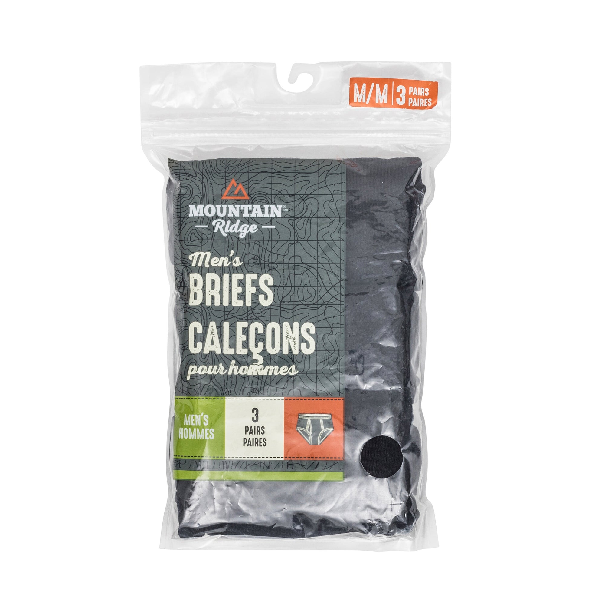 Mountain Ridge Men's Cotton Briefs with Elastic Waistband, Assorted