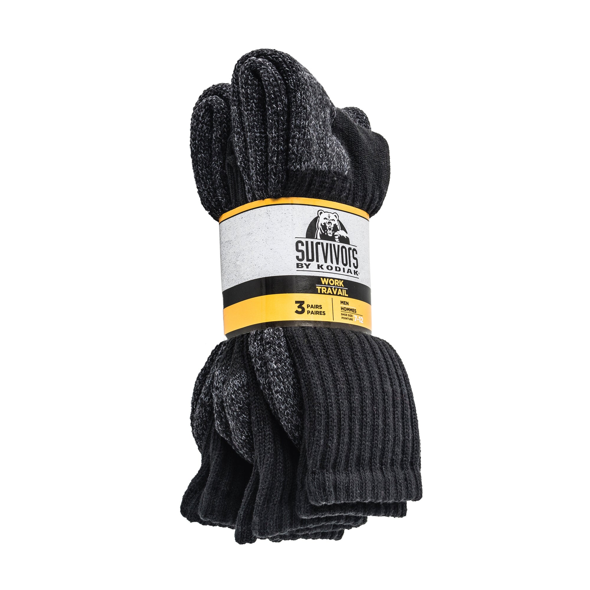 Kodiak Men's Survivors Steel Toe Protection Work Socks, 10 to 13, Blac Giant Tiger