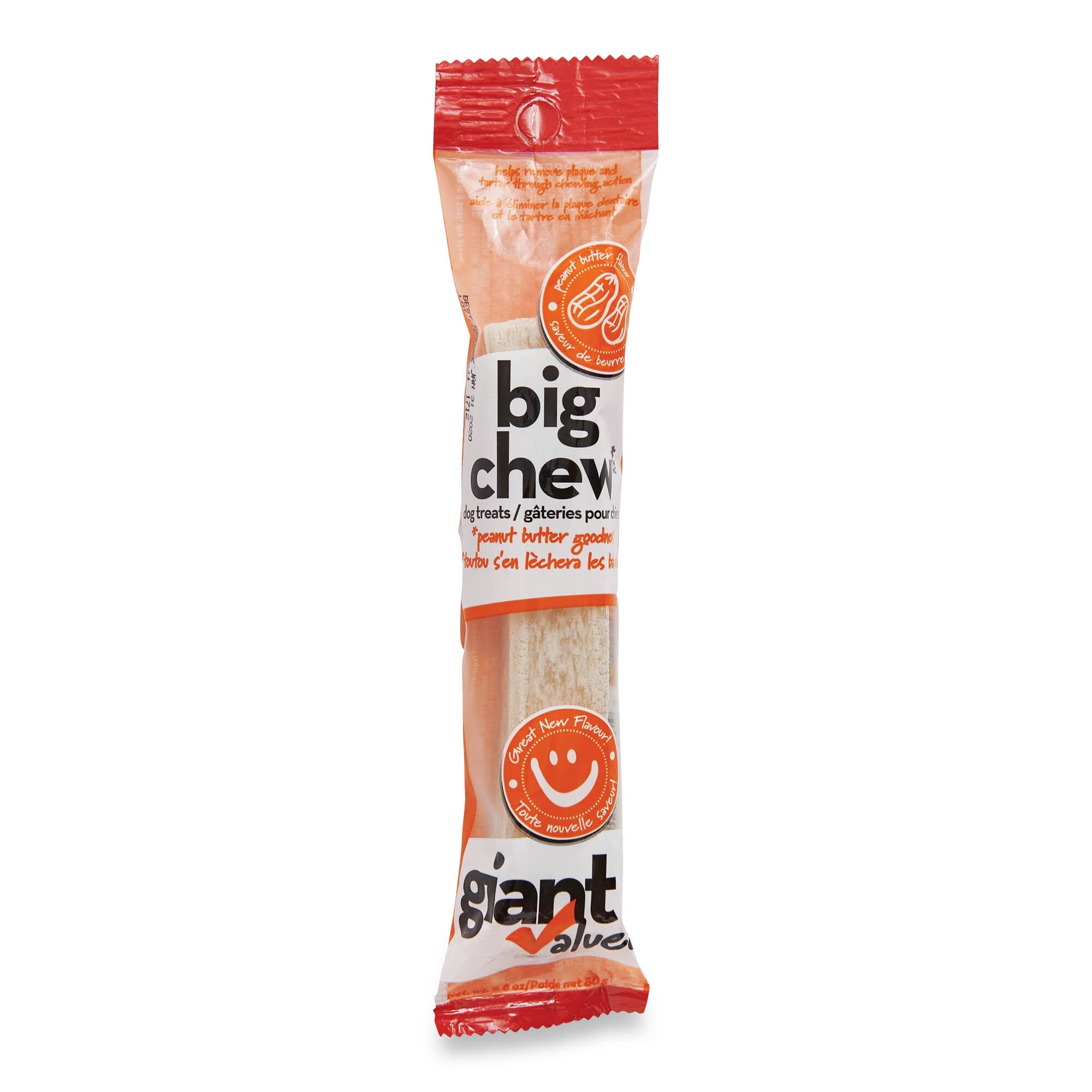Giant Value Peanut Butter Flavoured Big Chew Dog Biscuit, 80g Giant