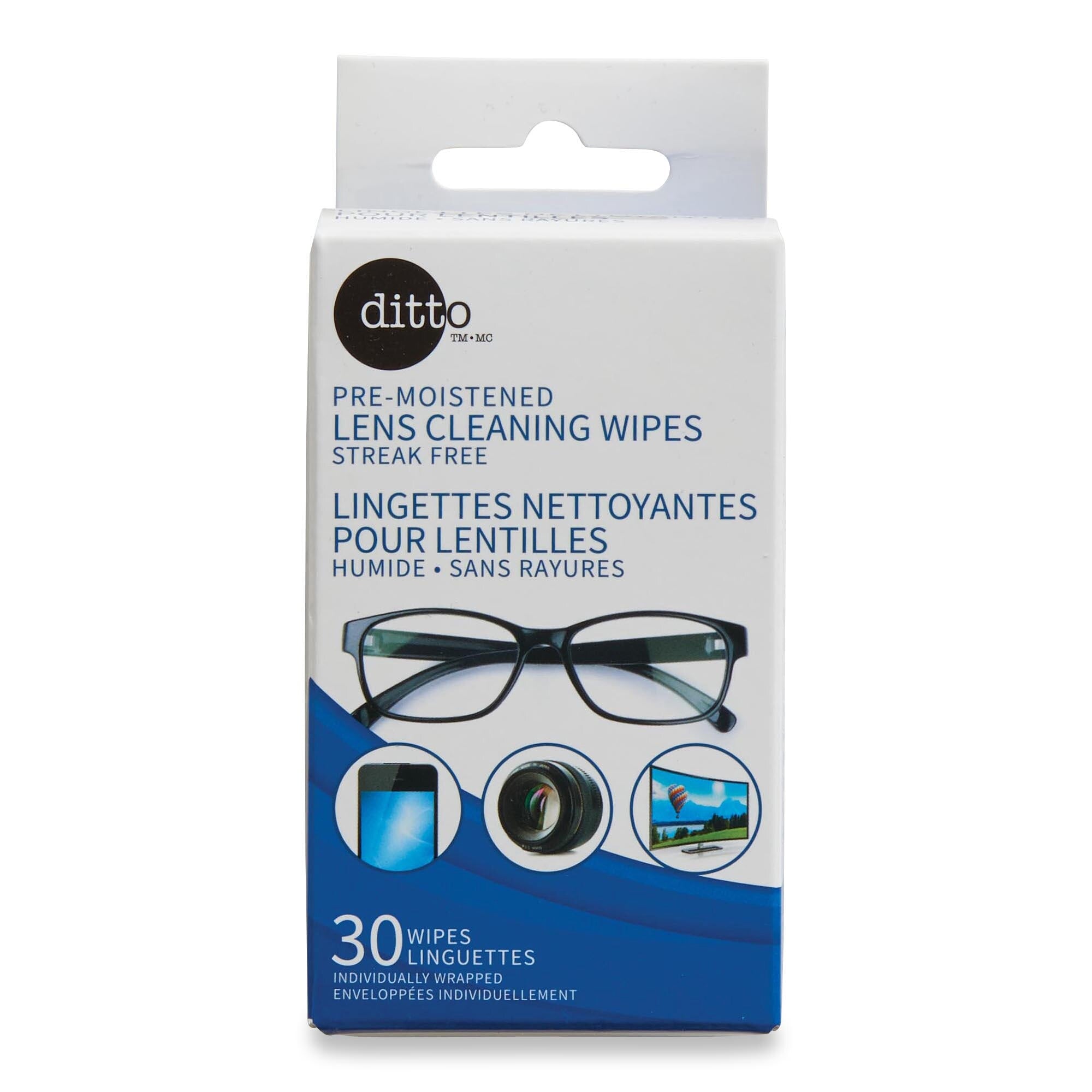 Ditto PreMoistened StreakFree Lens Cleaning Wipes, 30Pack Giant Tiger