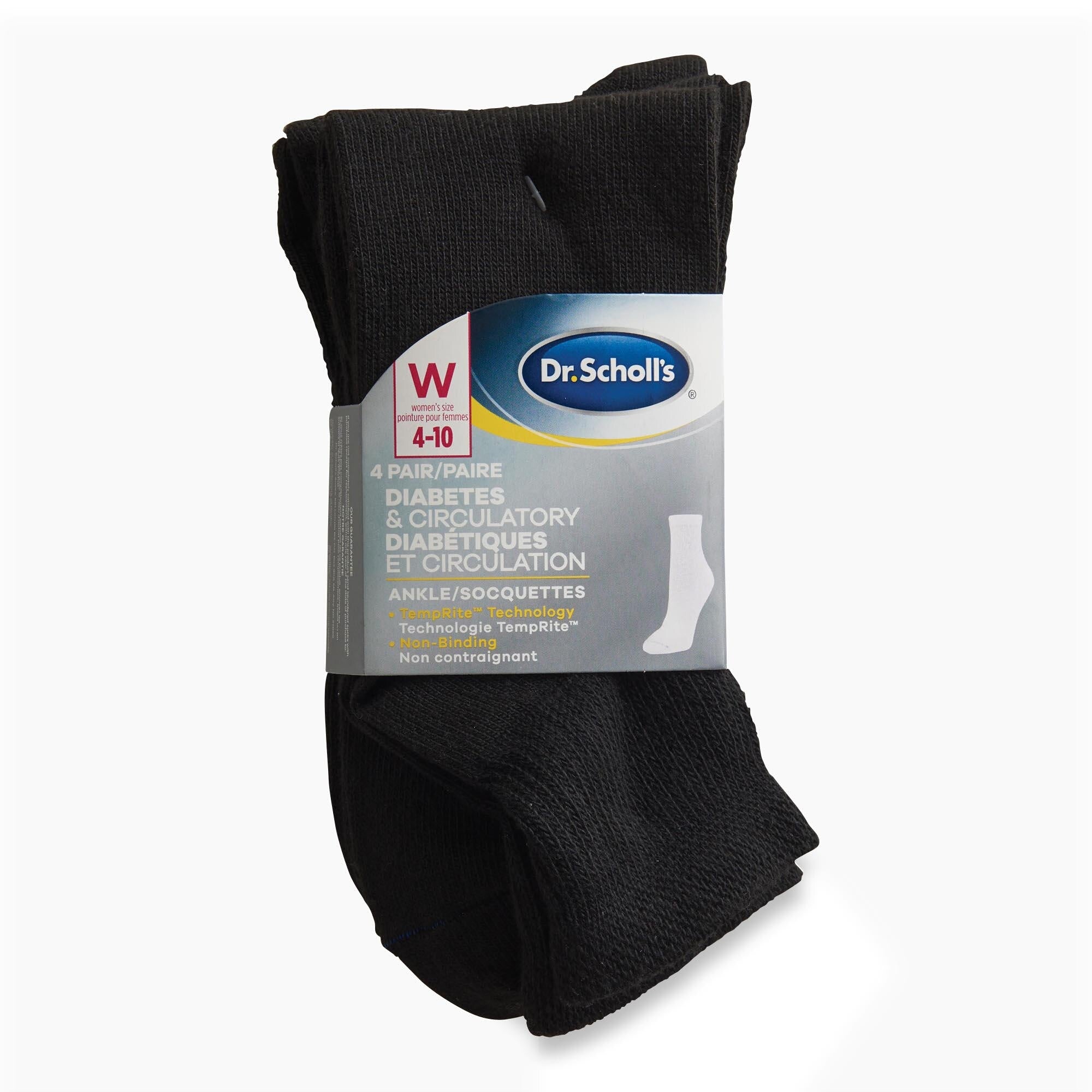 Dr. Scholl's Women's Diabetic and Circulatory Seamless Ankle Socks, 9